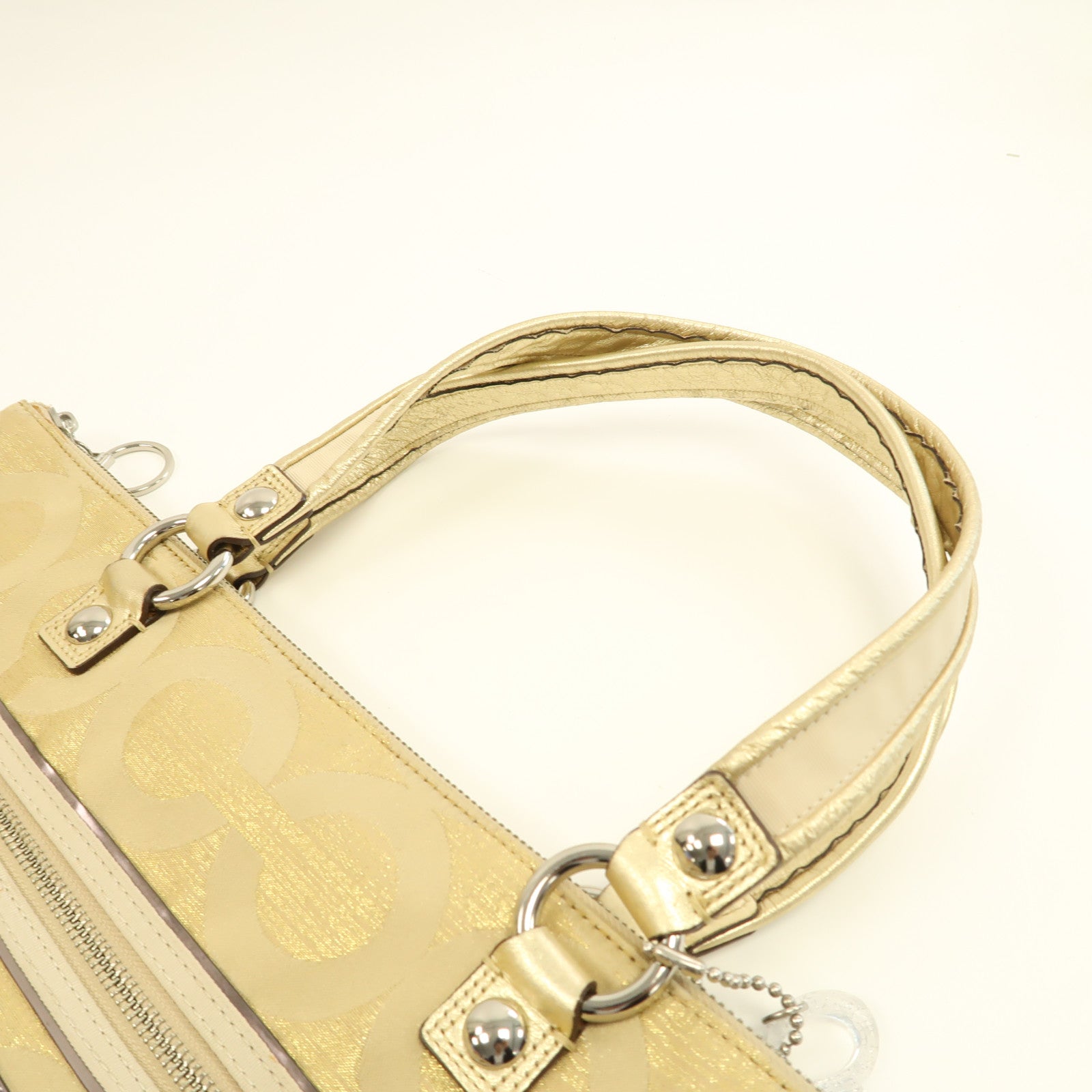 COACH GHW Tote Bag 15865 Canvas Gold