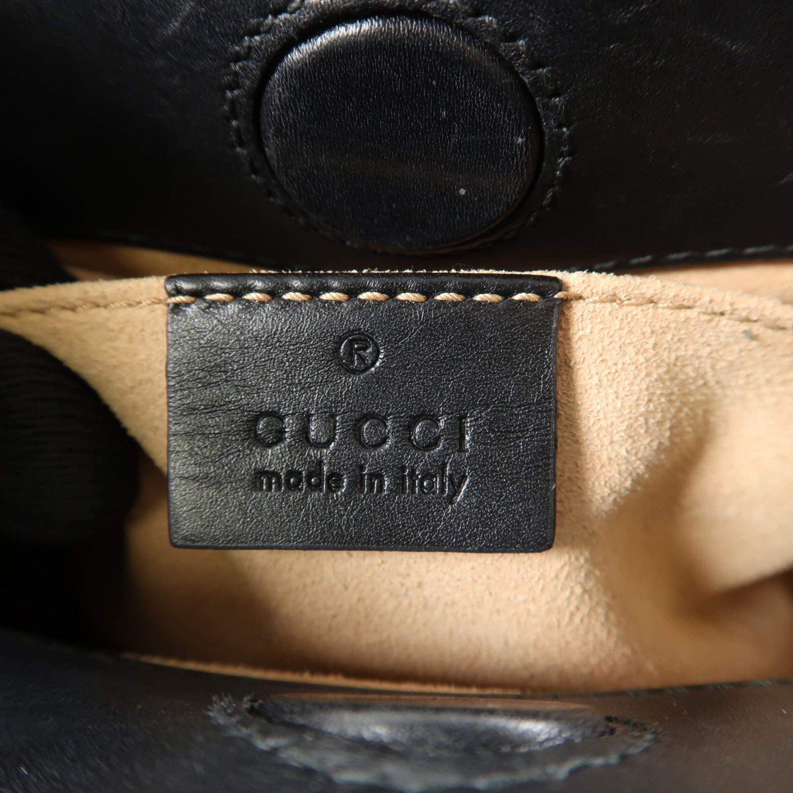 GUCCI 牛皮皮革2 Way Shoulder Bag金扣手挽肩背兩用袋黑色