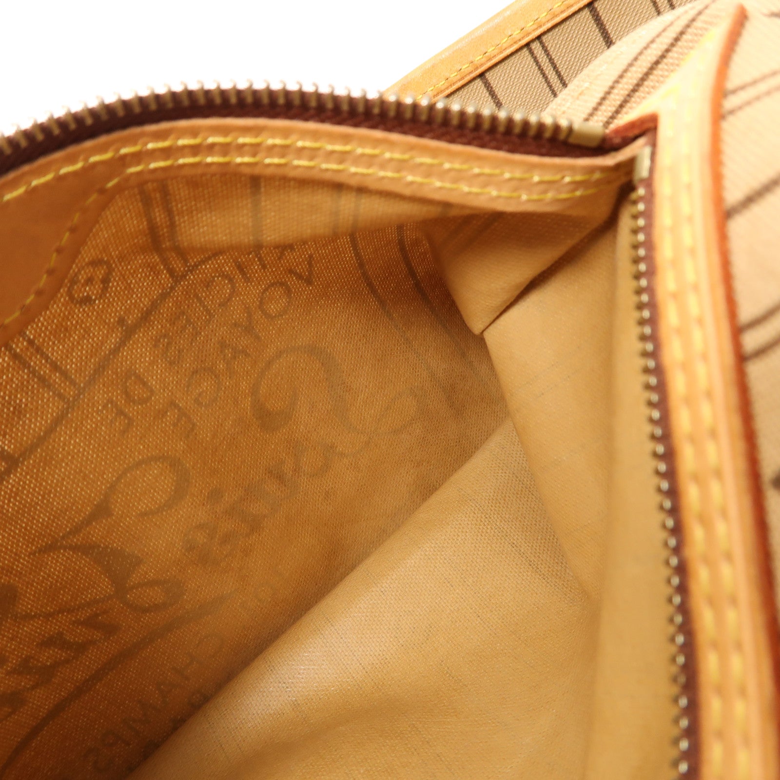 LOUIS VUITTON Monogram Neverfull MM金扣肩背袋棕色