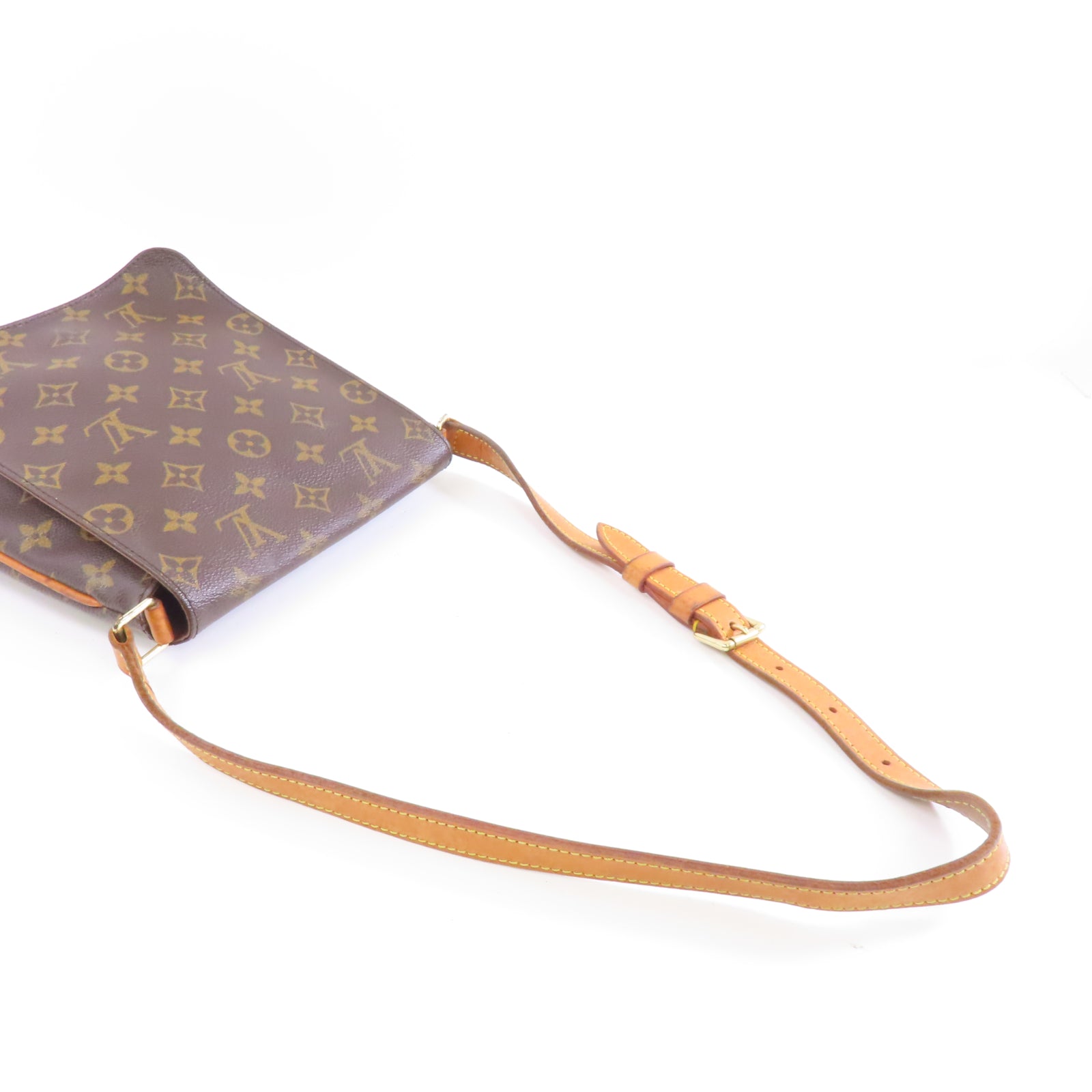 LOUIS VUITTON Monogram Musette Salsa金扣肩背袋棕色