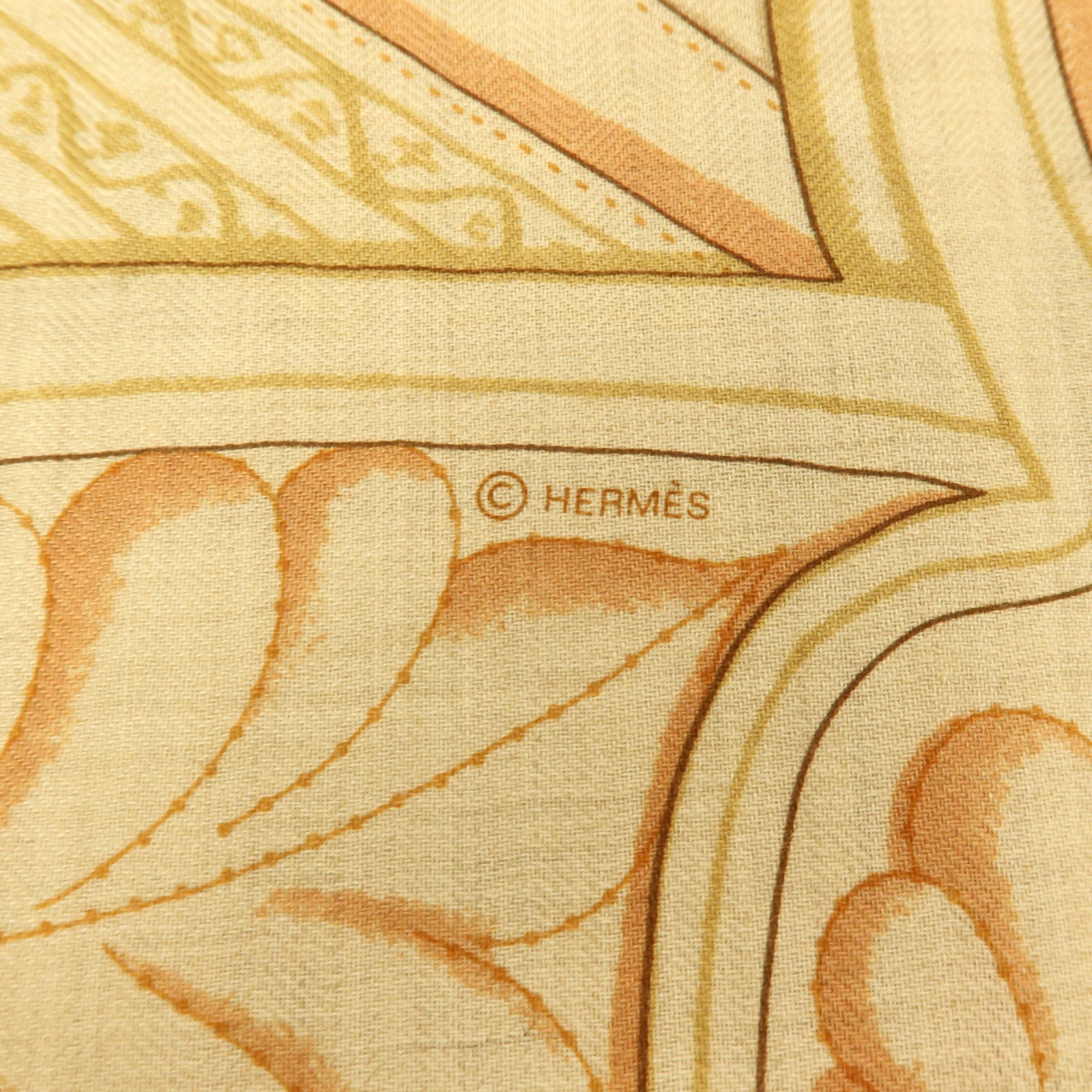 HERMES 羊絨/絲質Scarf 140x140絲巾