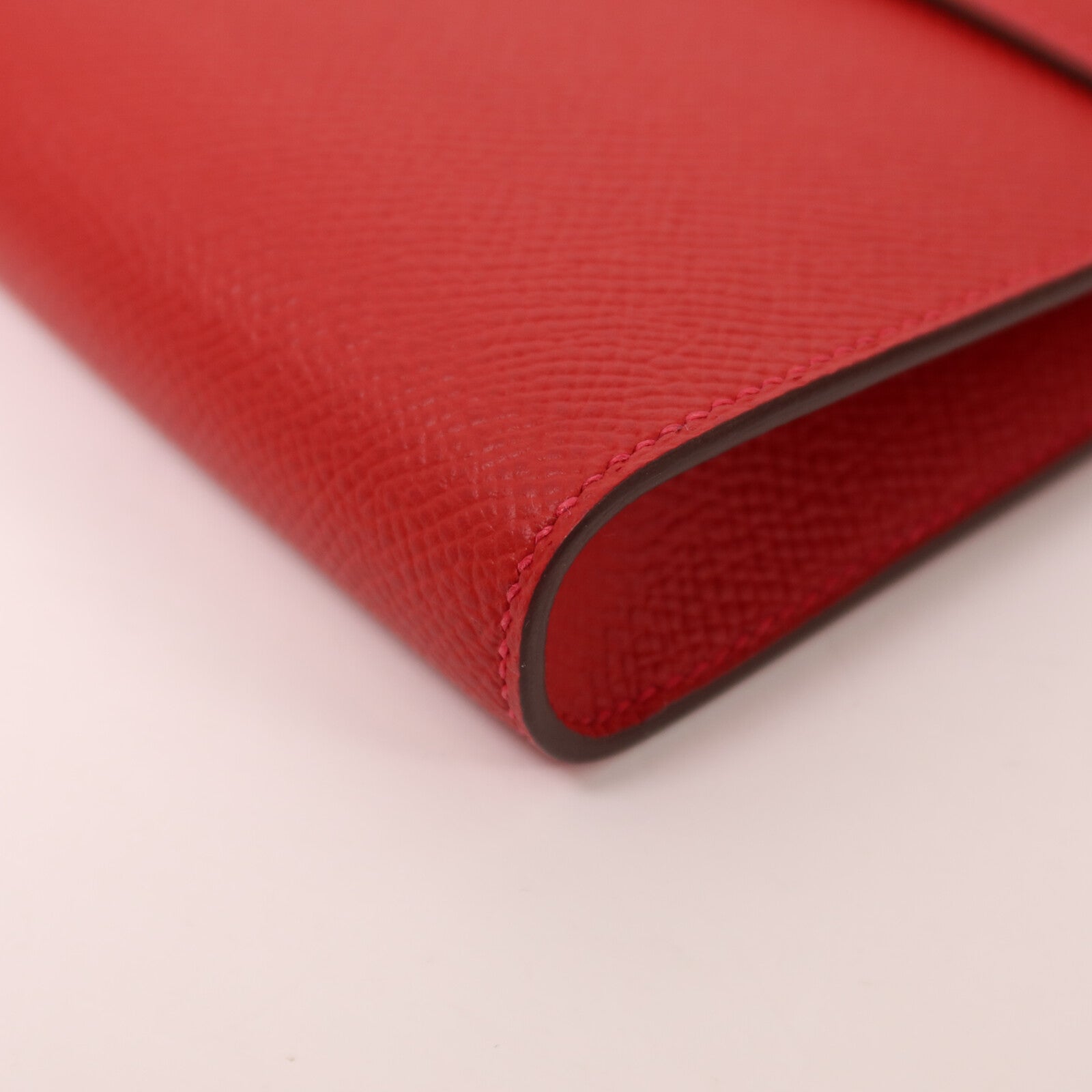 HERMES Epsom皮革Clic 16肩背袋Rouge Casaque