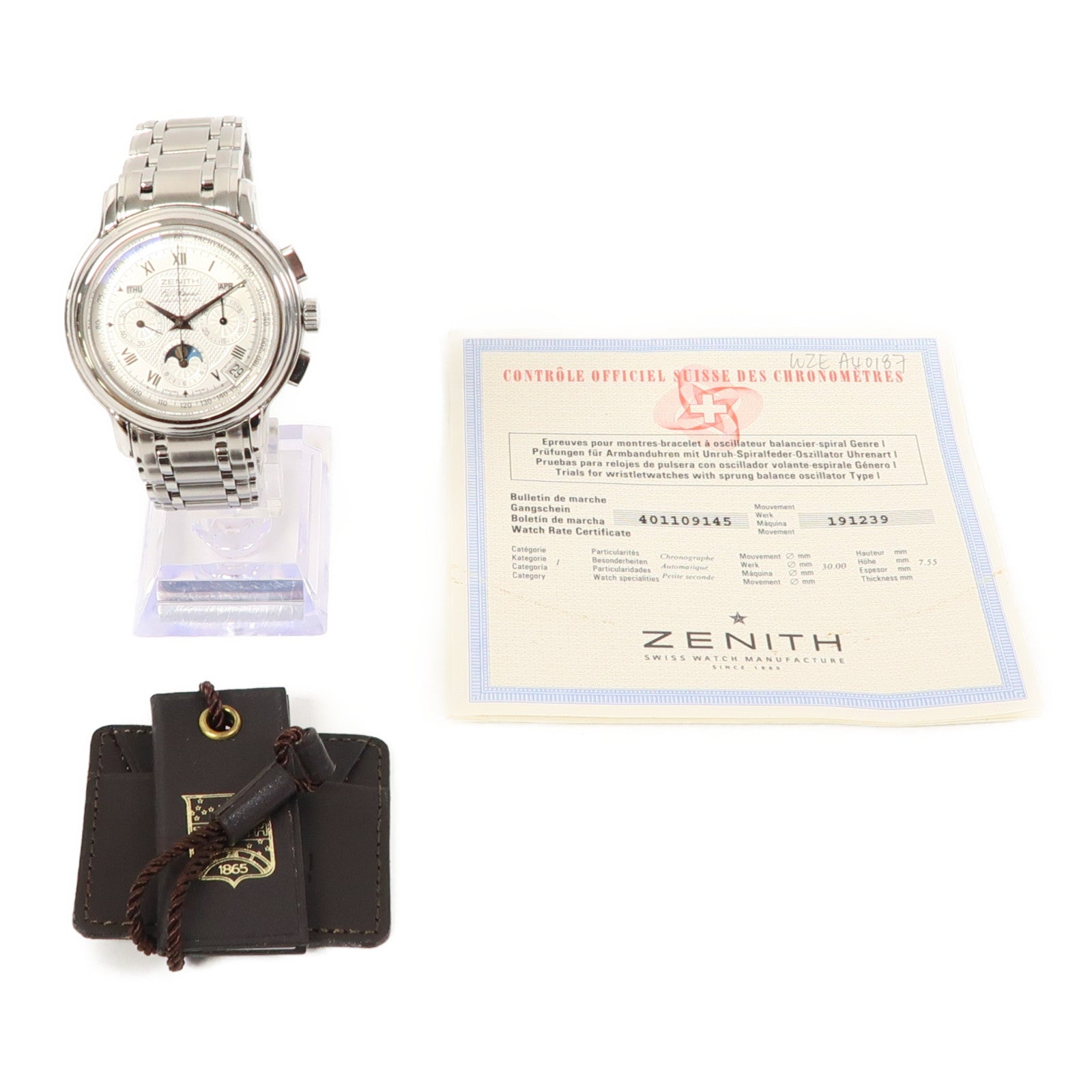 ZENITH El Primero Chronomaster不鏽鋼手錶自動機芯銀色