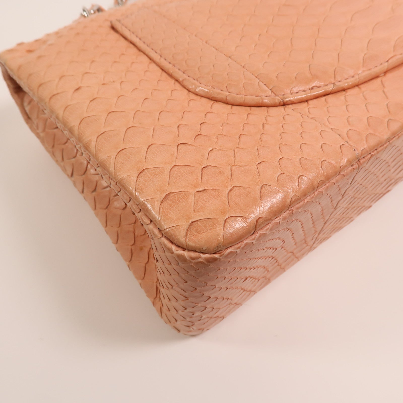 CHANEL 蛇皮皮革Classic 25銀扣鏈帶肩背袋