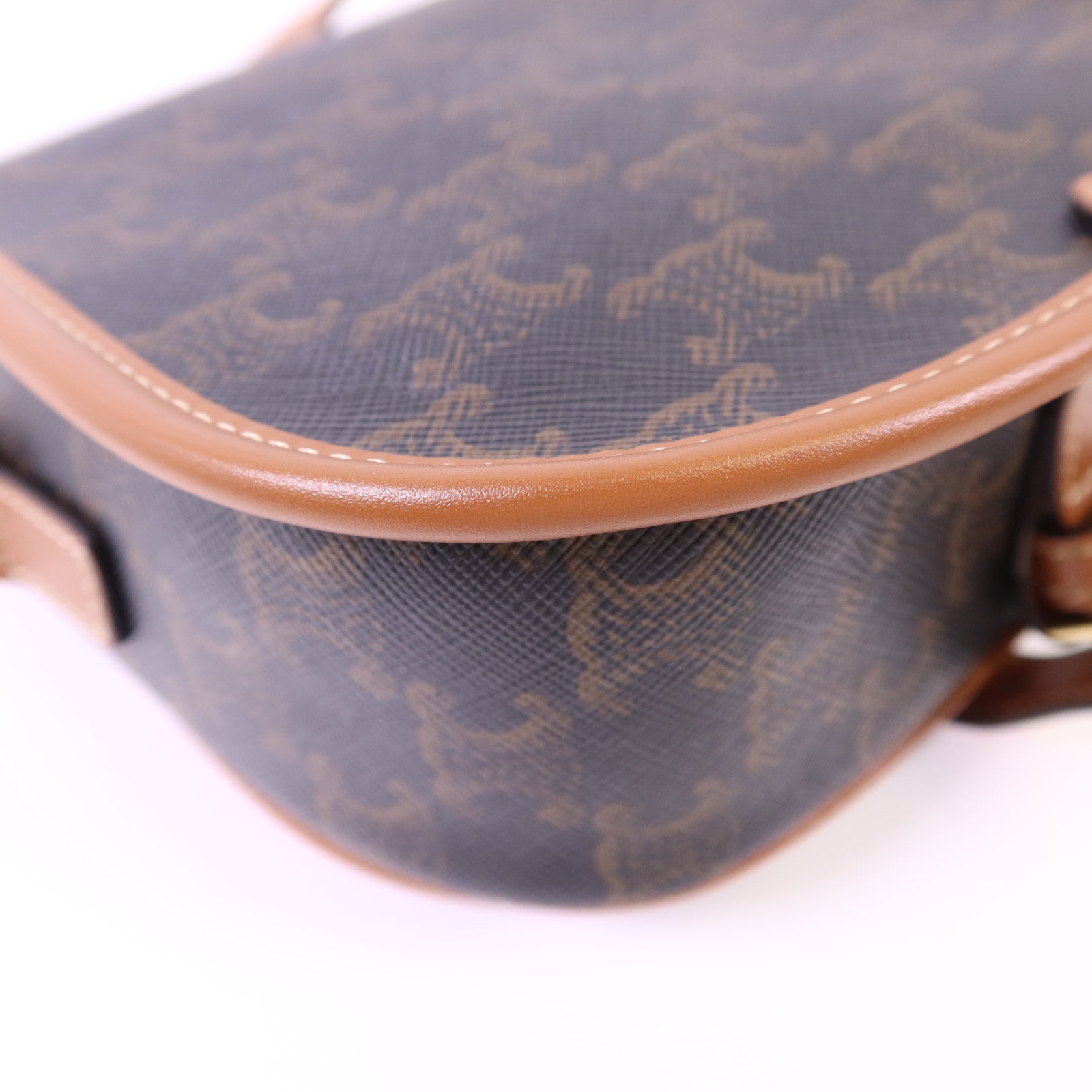 CELINE 塗層帆布Folco金扣肩背袋