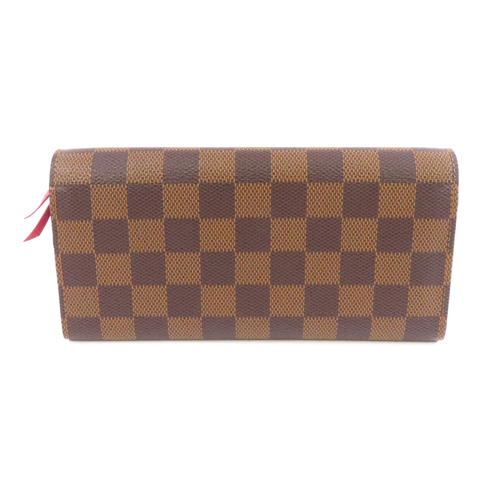 LOUIS VUITTON Damier Emilie Long Wallet金扣長錢包棕色/紅色