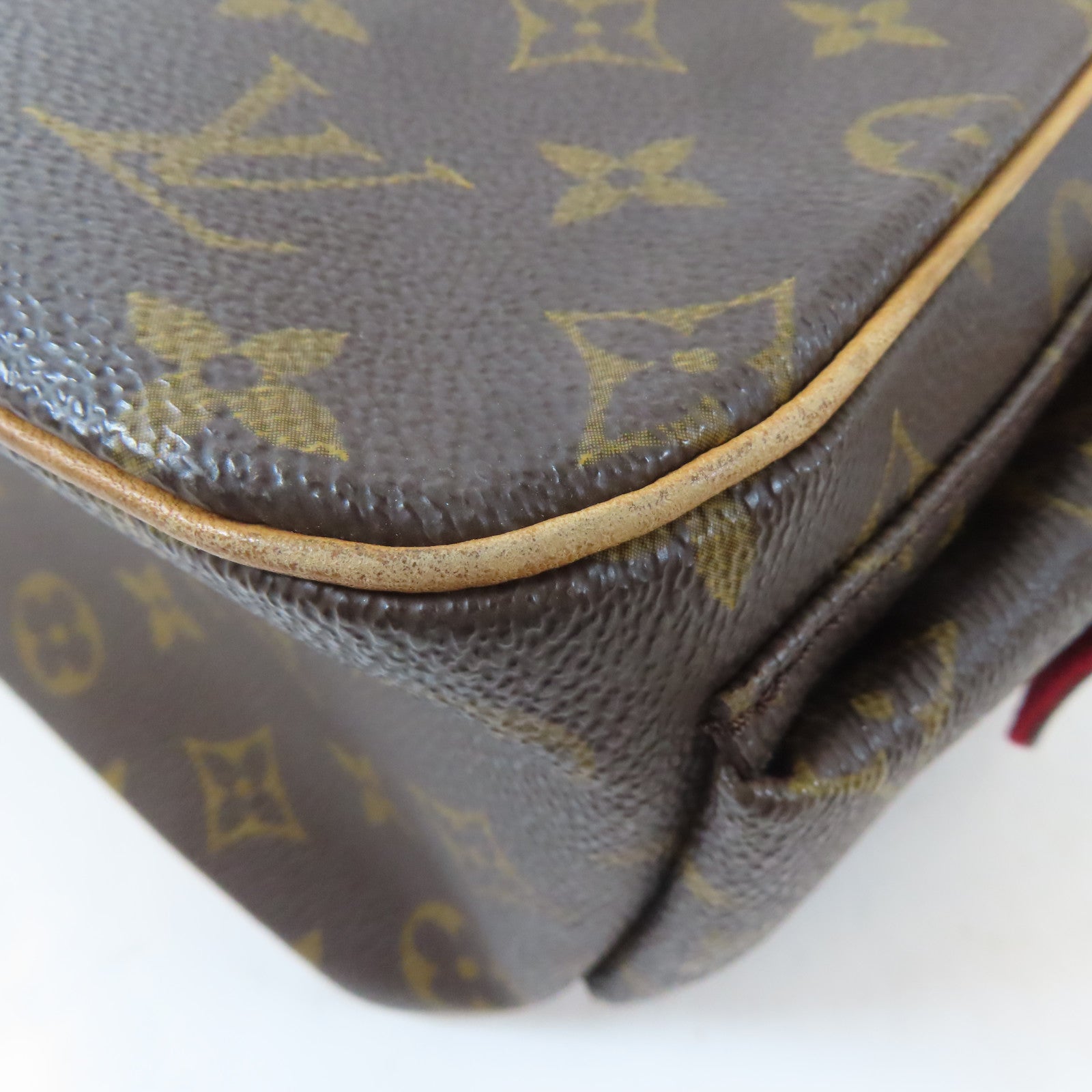 LOUIS VUITTON Monogram Excentri-cite金扣手挽袋啡色/紅色
