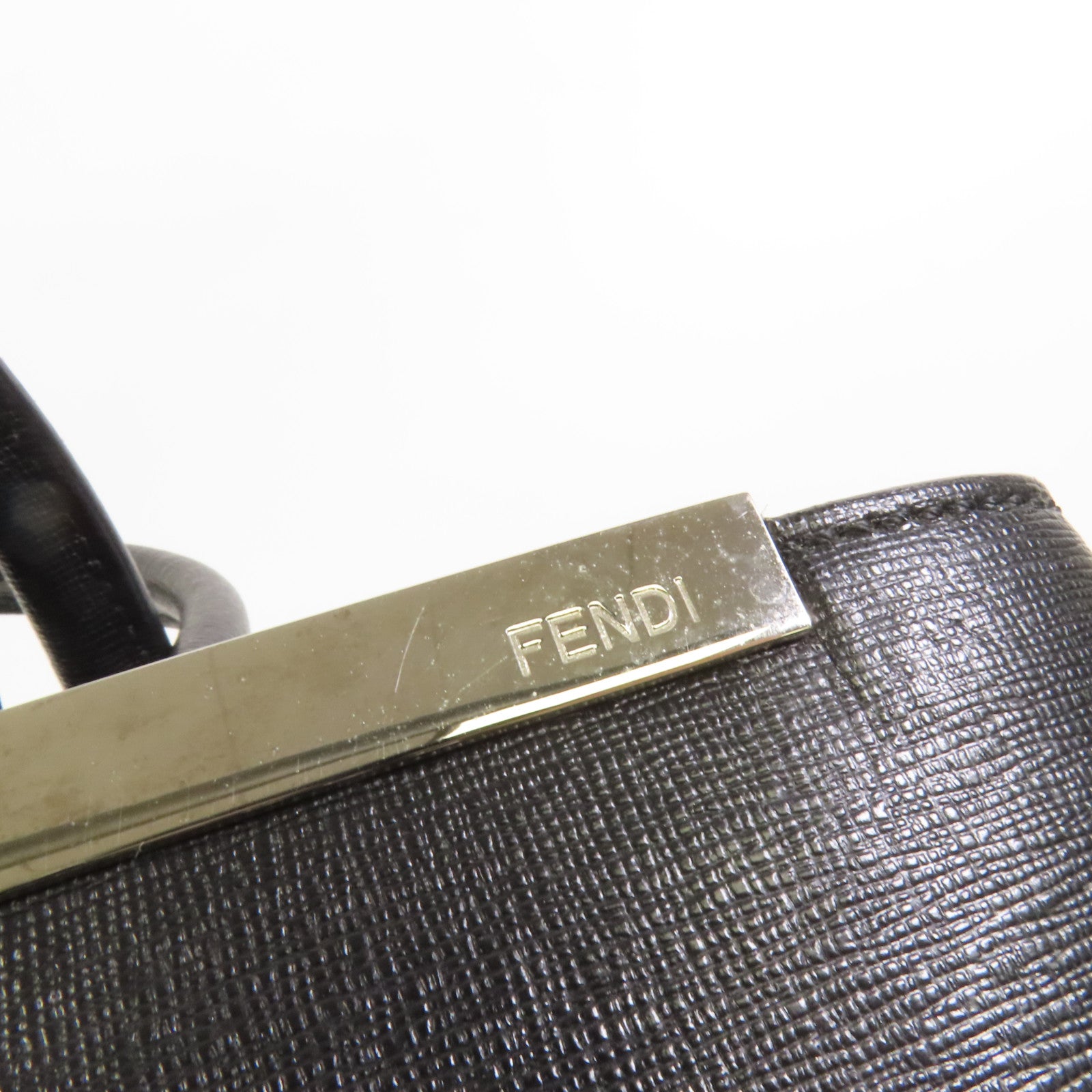 FENDI 牛皮皮革2 Jours Monster銀扣手挽肩背兩用袋