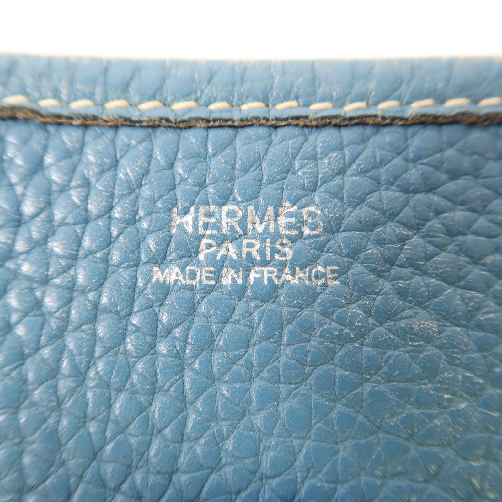 HERMES 【激減優惠】Clemence皮革Evelyne PM銀扣肩背袋Bleu Jean