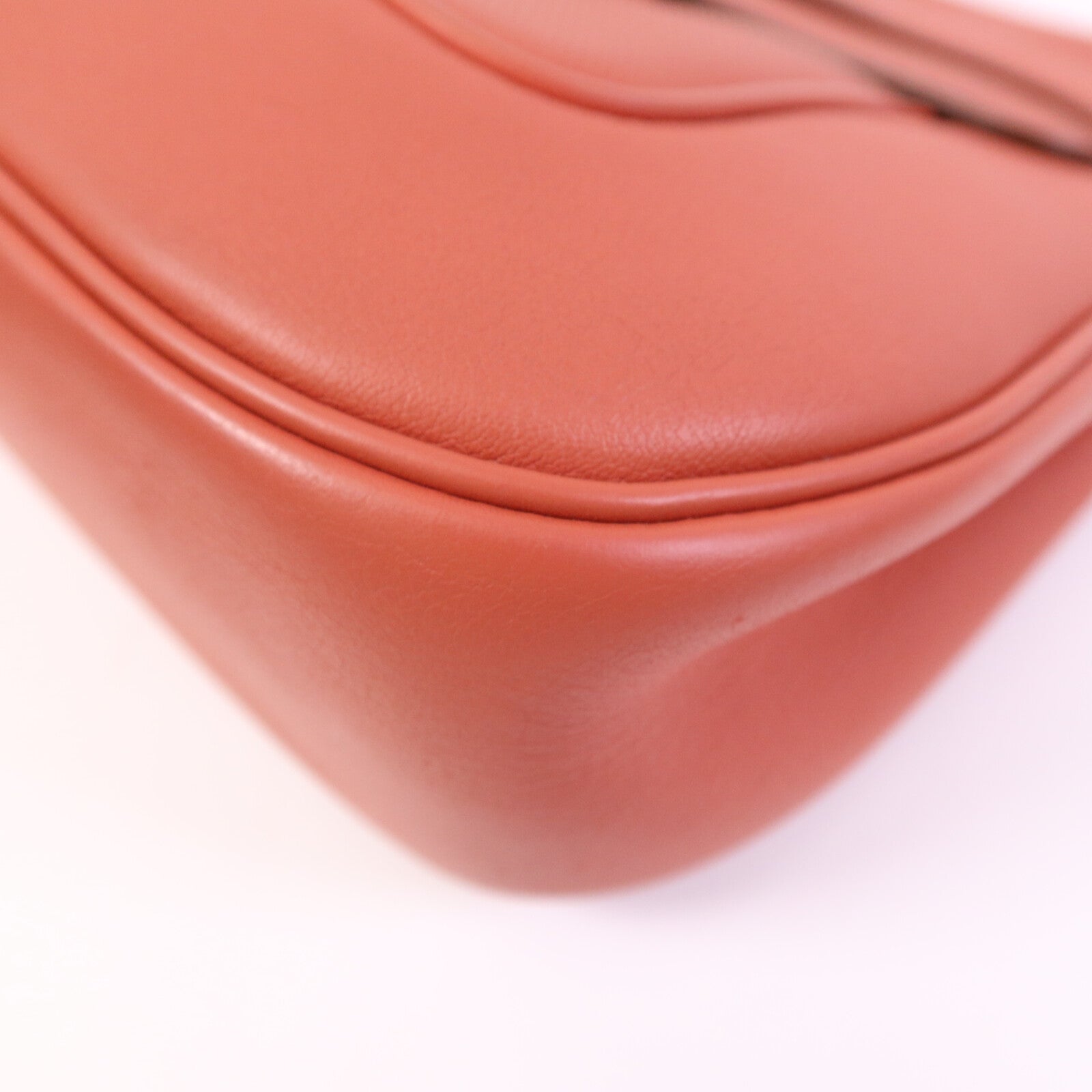 HERMES Evercolour皮革Berline 28銀扣肩背袋Sanguine