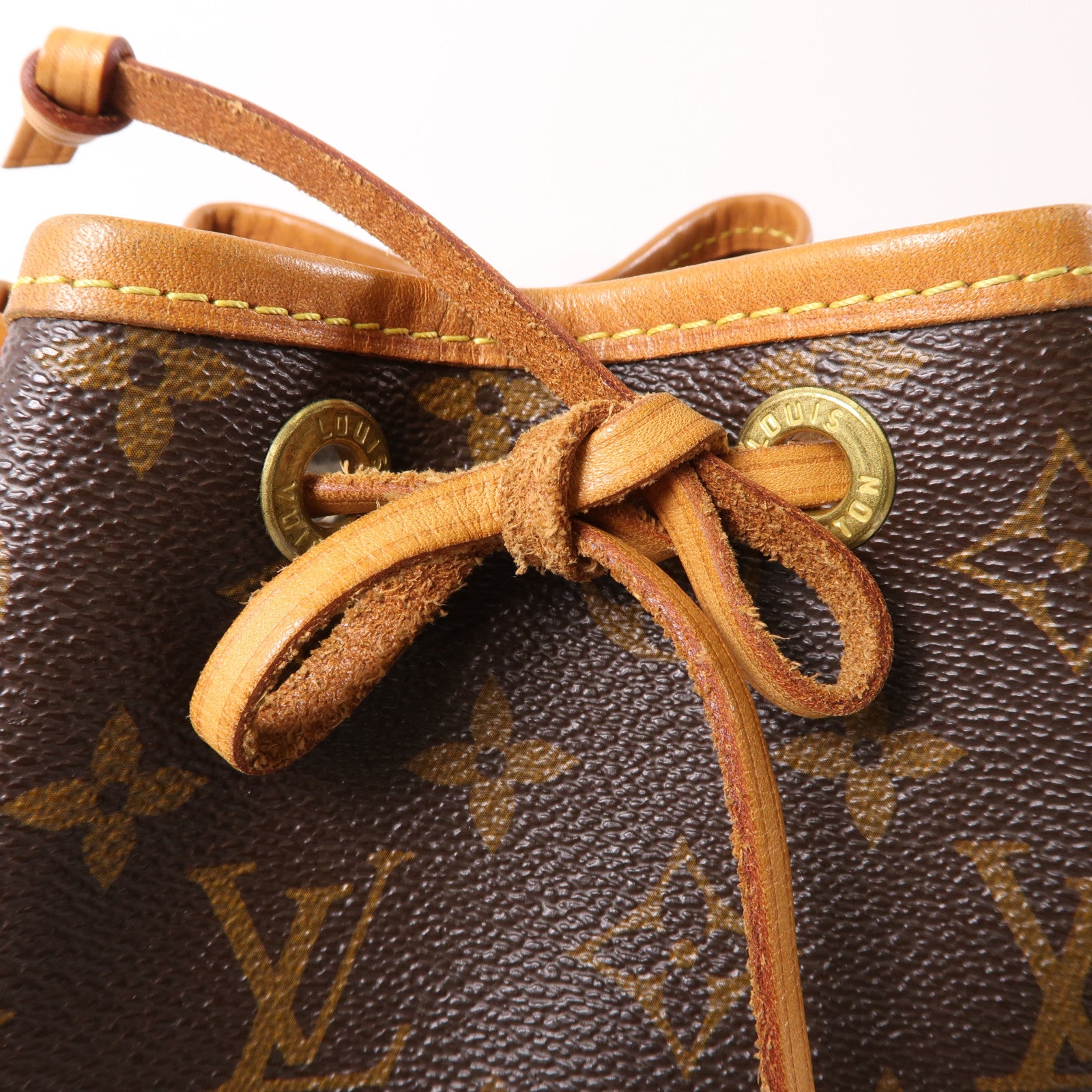 LOUIS VUITTON Monogram Noe BB金扣肩背袋棕色