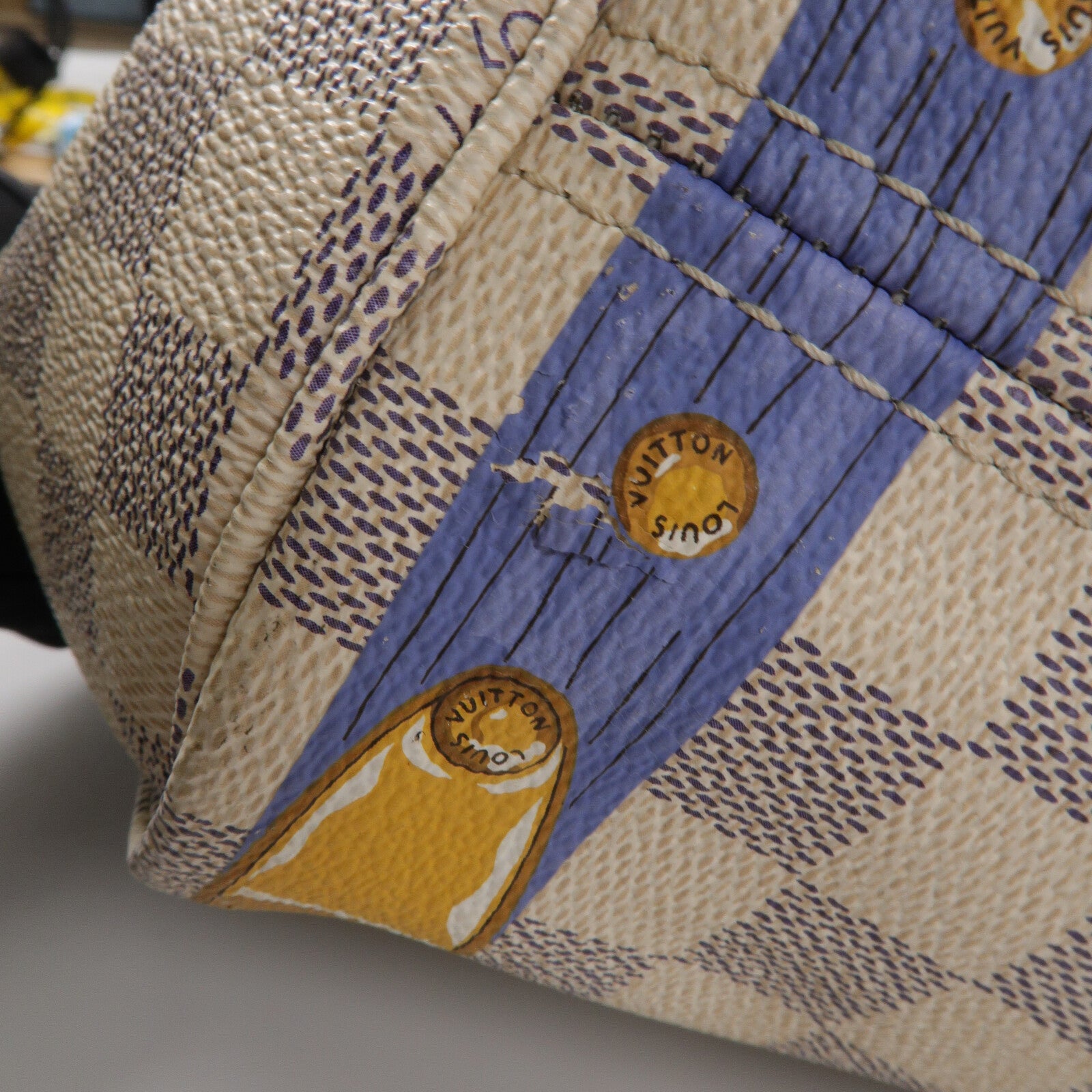 LOUIS VUITTON Damier Azur Neverfull MM手挽袋