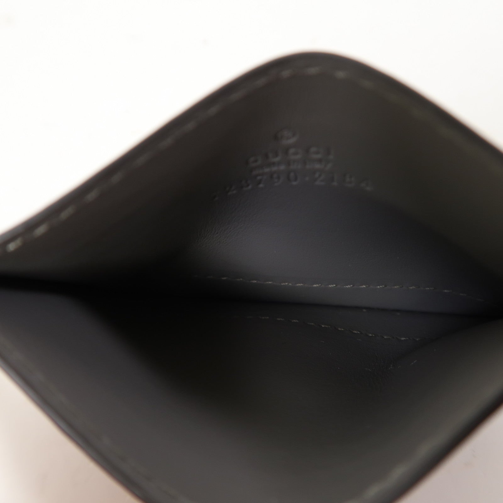 GUCCI 牛皮皮革Card Case金扣卡片套灰色