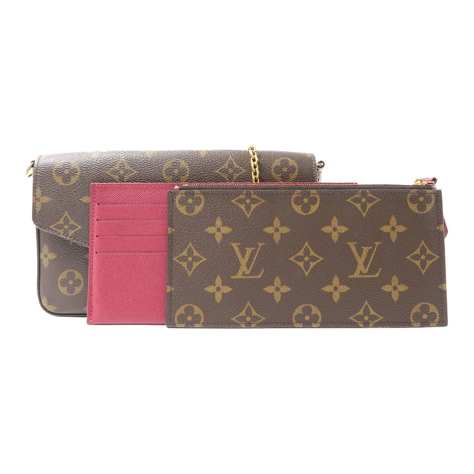 LOUIS VUITTON Monogram Pochette Felicy金扣肩背袋啡色