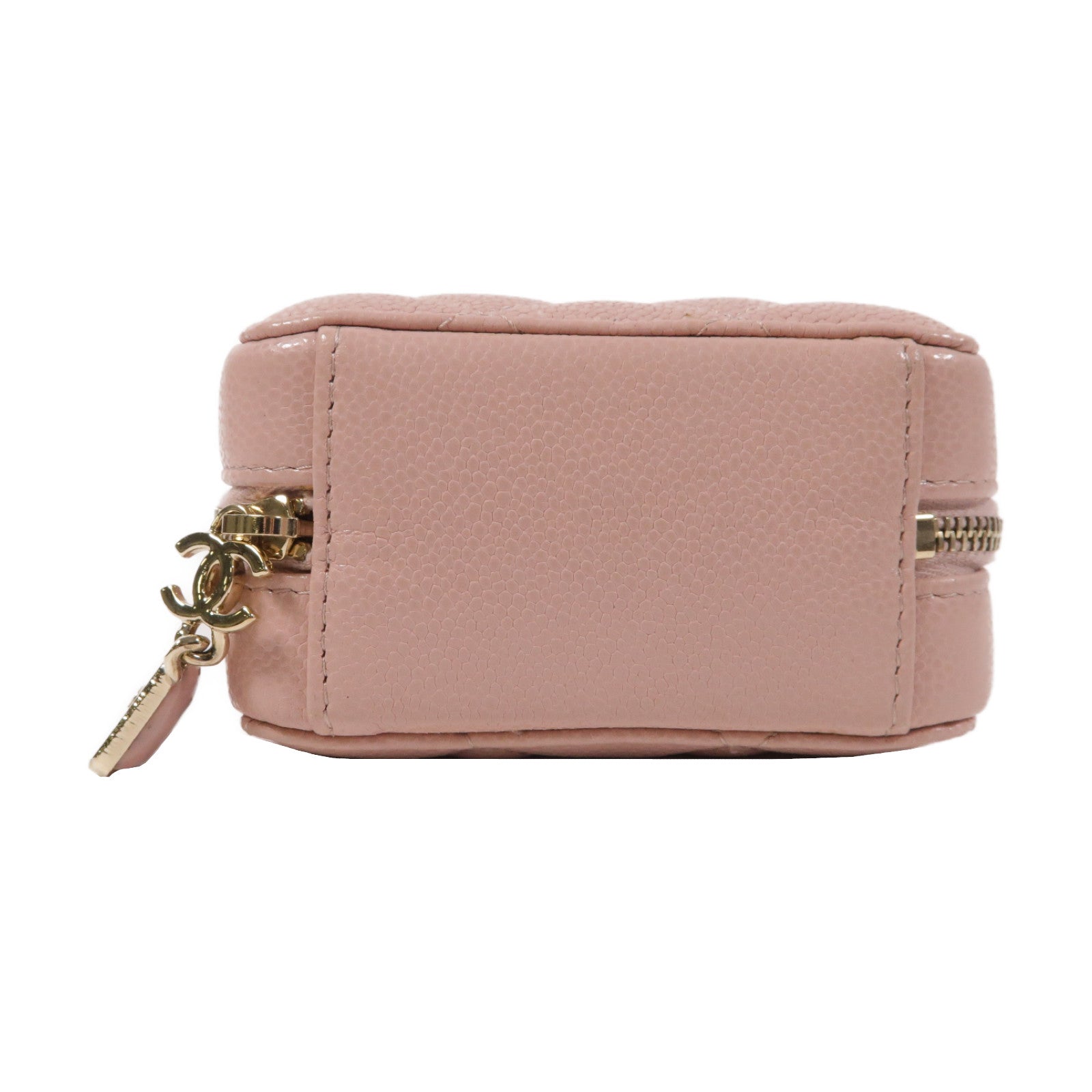 CHANEL 菱格牛皮皮革Shoulder Bag金扣鏈帶肩背袋粉紅色