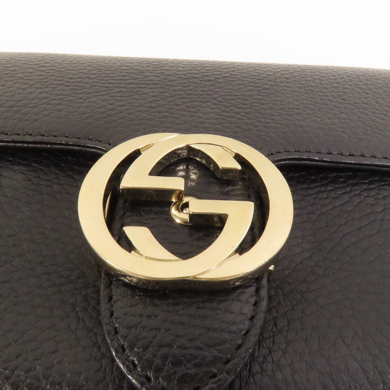 GUCCI 牛皮皮革Interlocking G Chain Mini Bag金扣肩背袋