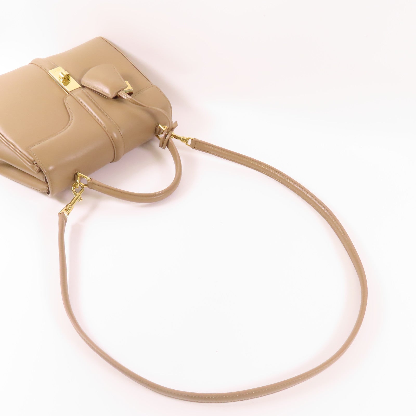 CELINE 牛皮皮革Celine 16金扣手挽肩背兩用袋