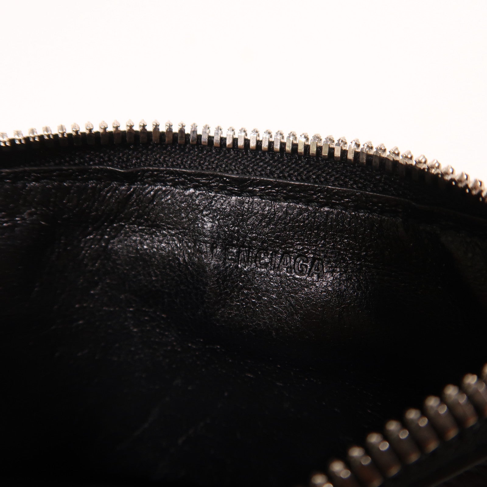 BALENCIAGA 牛皮皮革Card Case銀扣卡片套黑色