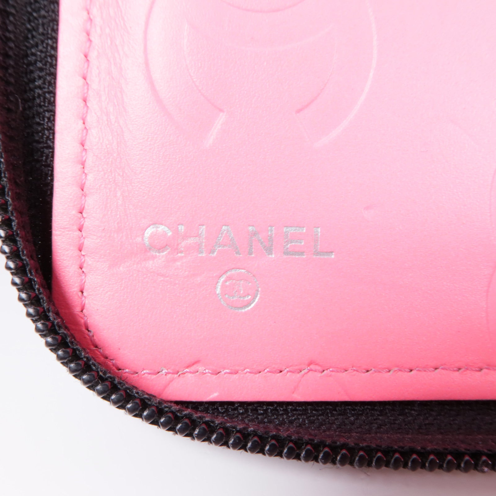 CHANEL CC SHW Cambon Zipper Long Wallet Calfskin Leather Black