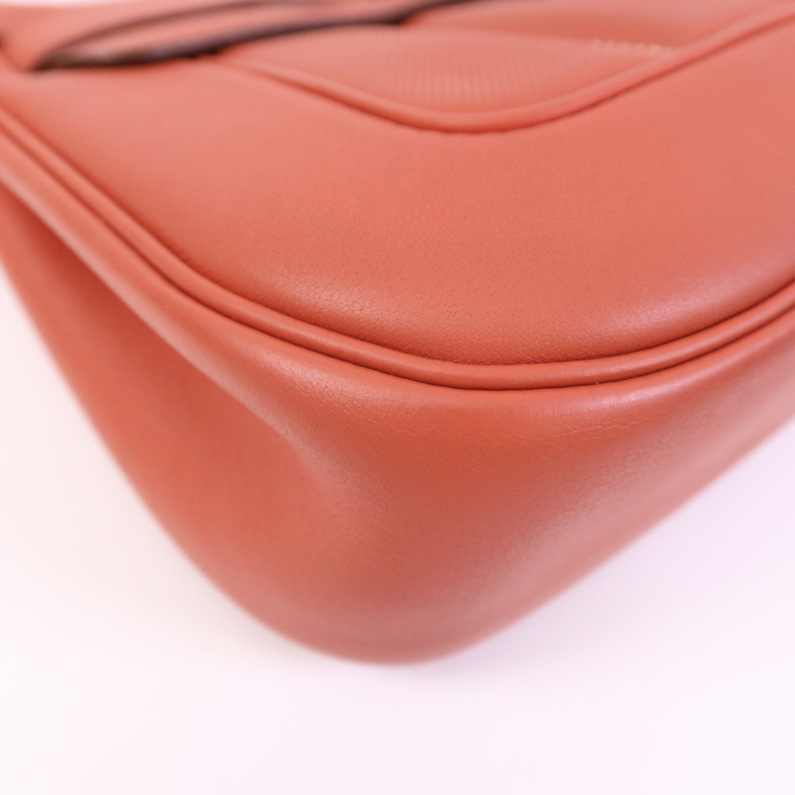 HERMES Evercolour皮革Berline 28銀扣肩背袋Sanguine