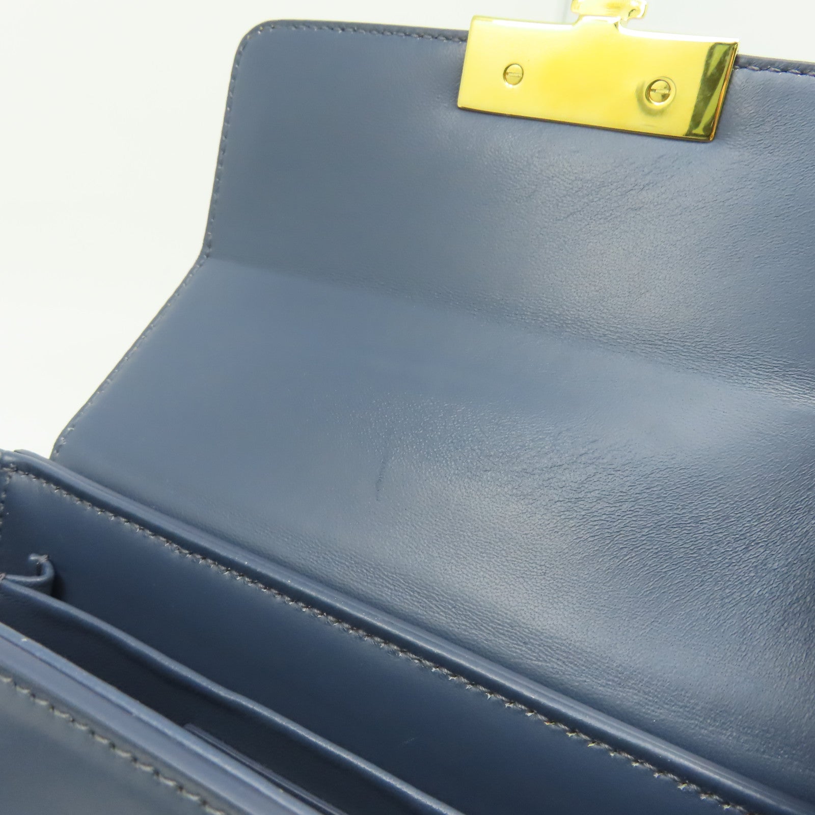Dior 牛皮皮革30 Montaigne Bag金扣肩背袋藍色