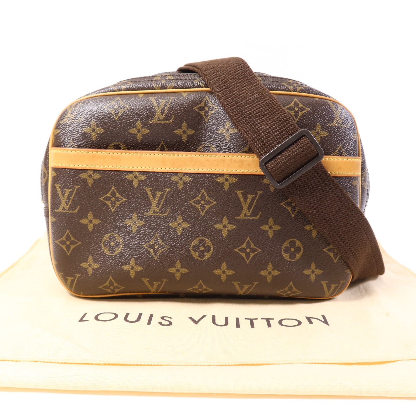 LOUIS VUITTON Monogram Reporter PM金扣肩背袋