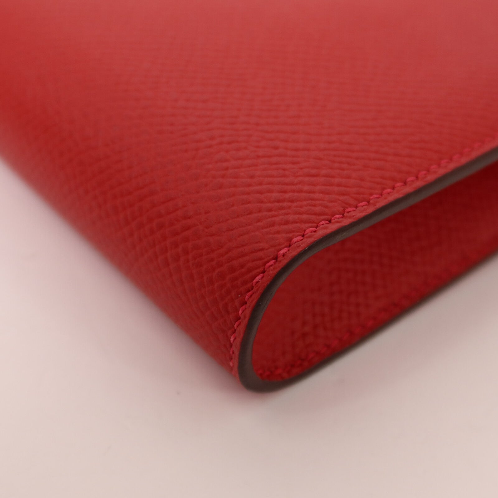 HERMES Epsom皮革Clic 16肩背袋Rouge Casaque