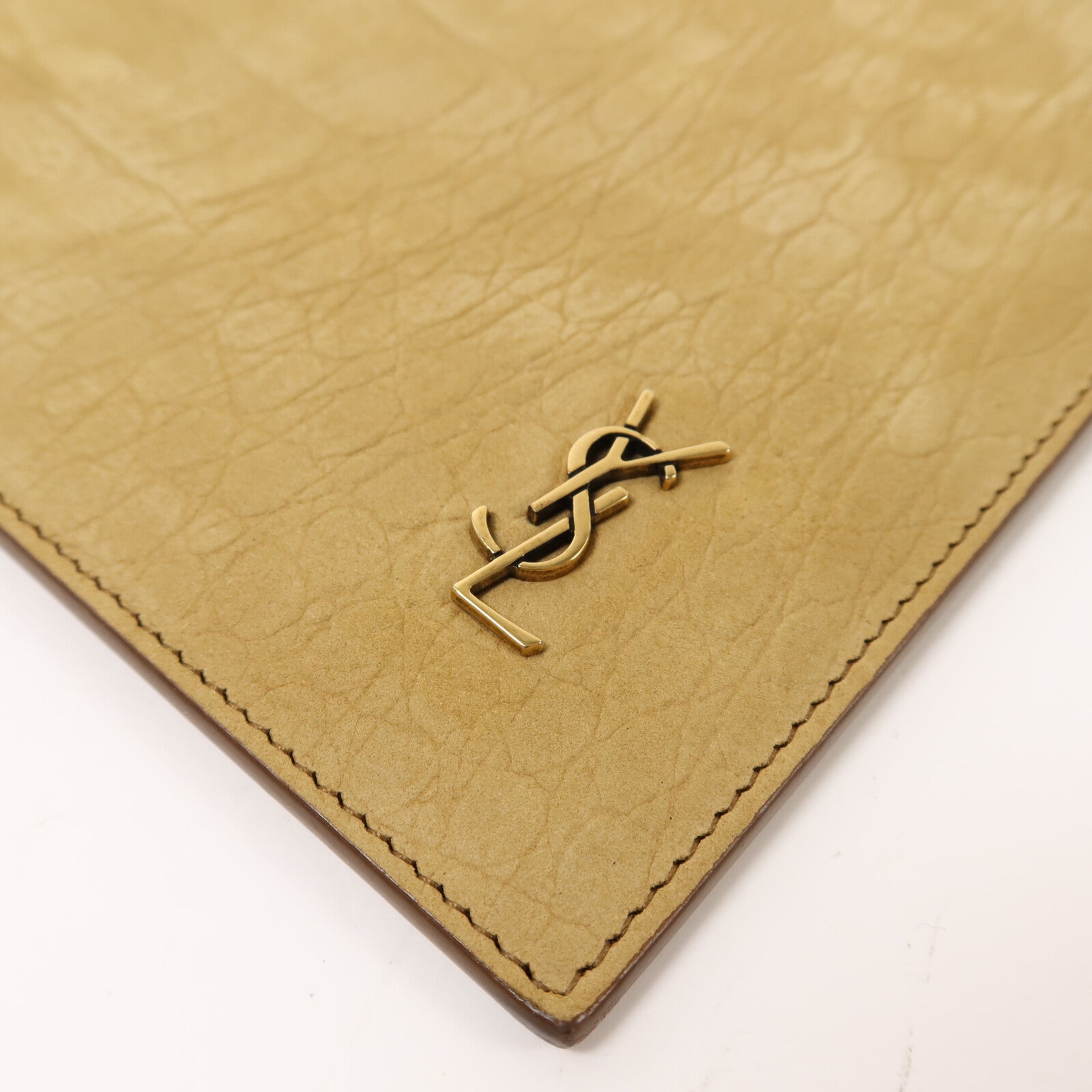 YVES SAINT LAURENT 絨布Pouch金扣手拿包