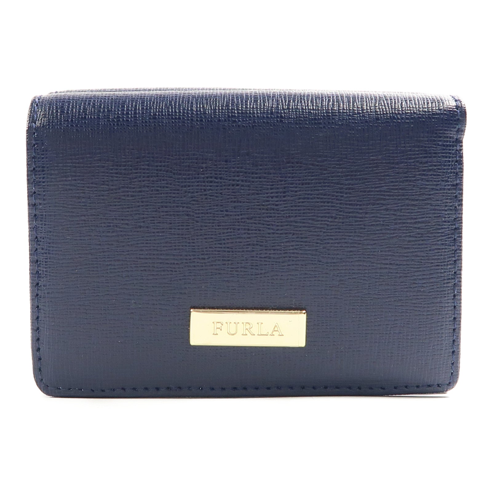 Furla 牛皮皮革Wallet金扣錢包藍色