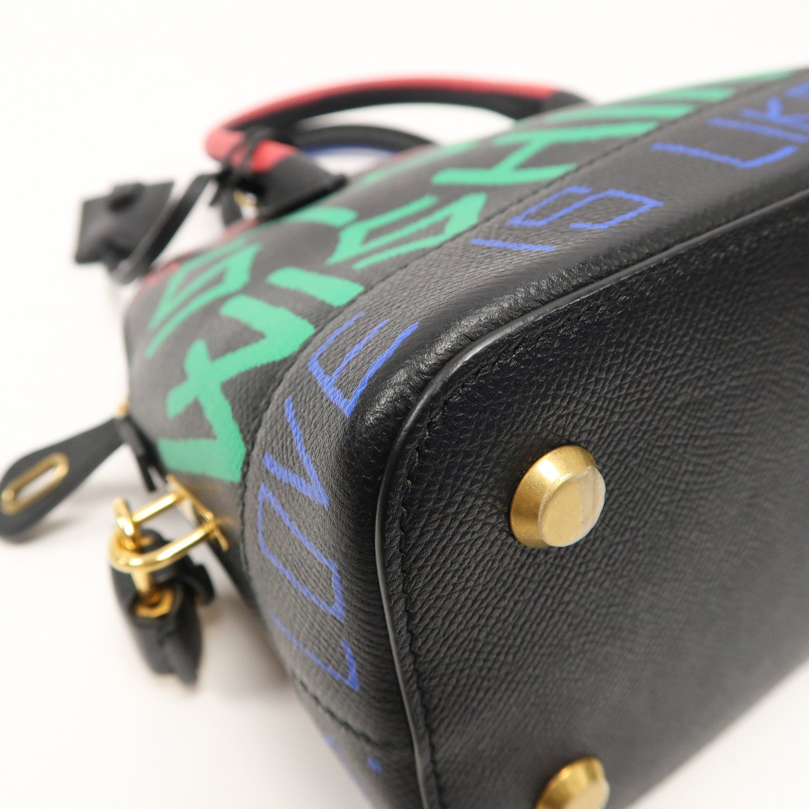 BALENCIAGA 牛皮皮革Graffiti Ville金扣手挽肩背兩用袋黑色