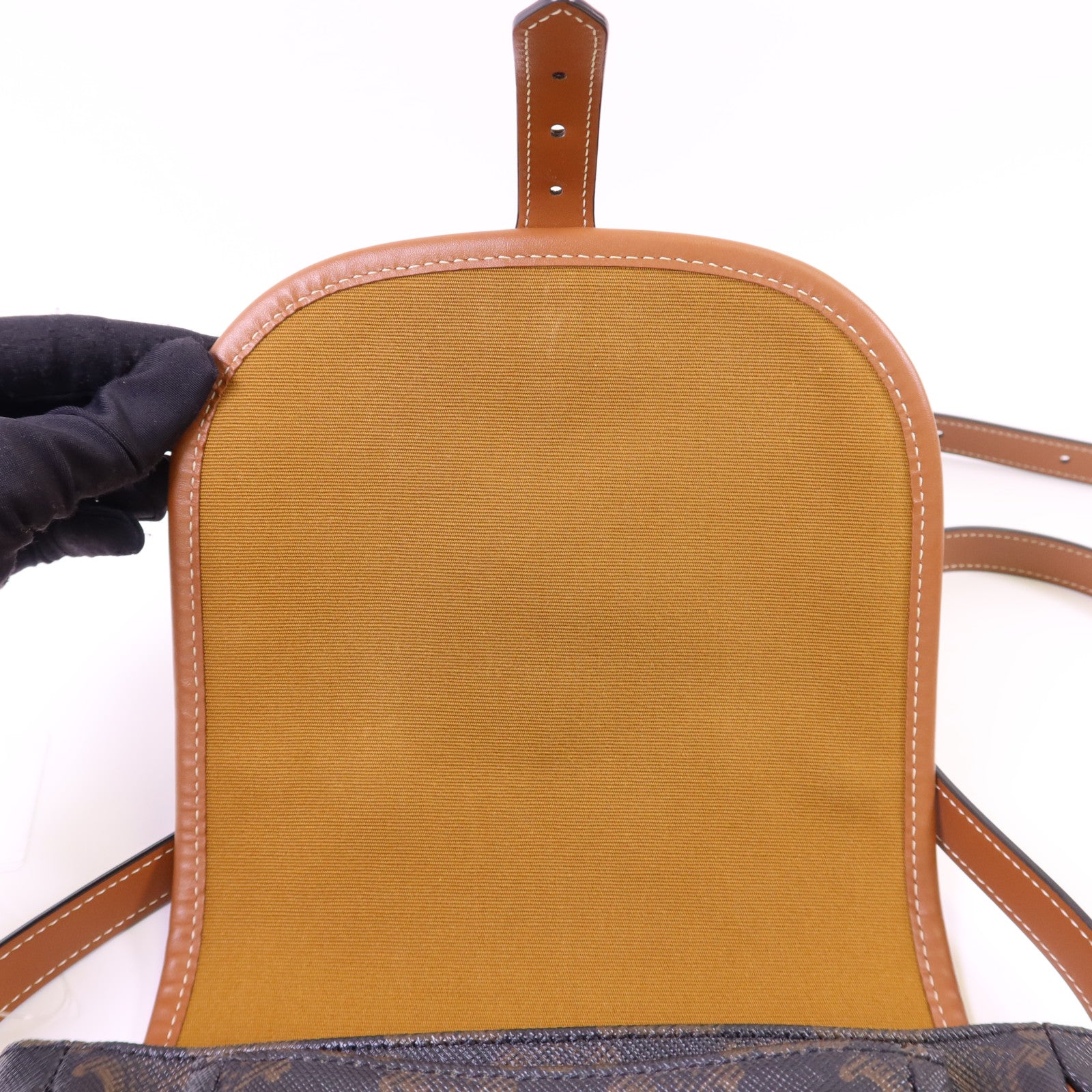 CELINE 塗層帆布Folco金扣肩背袋