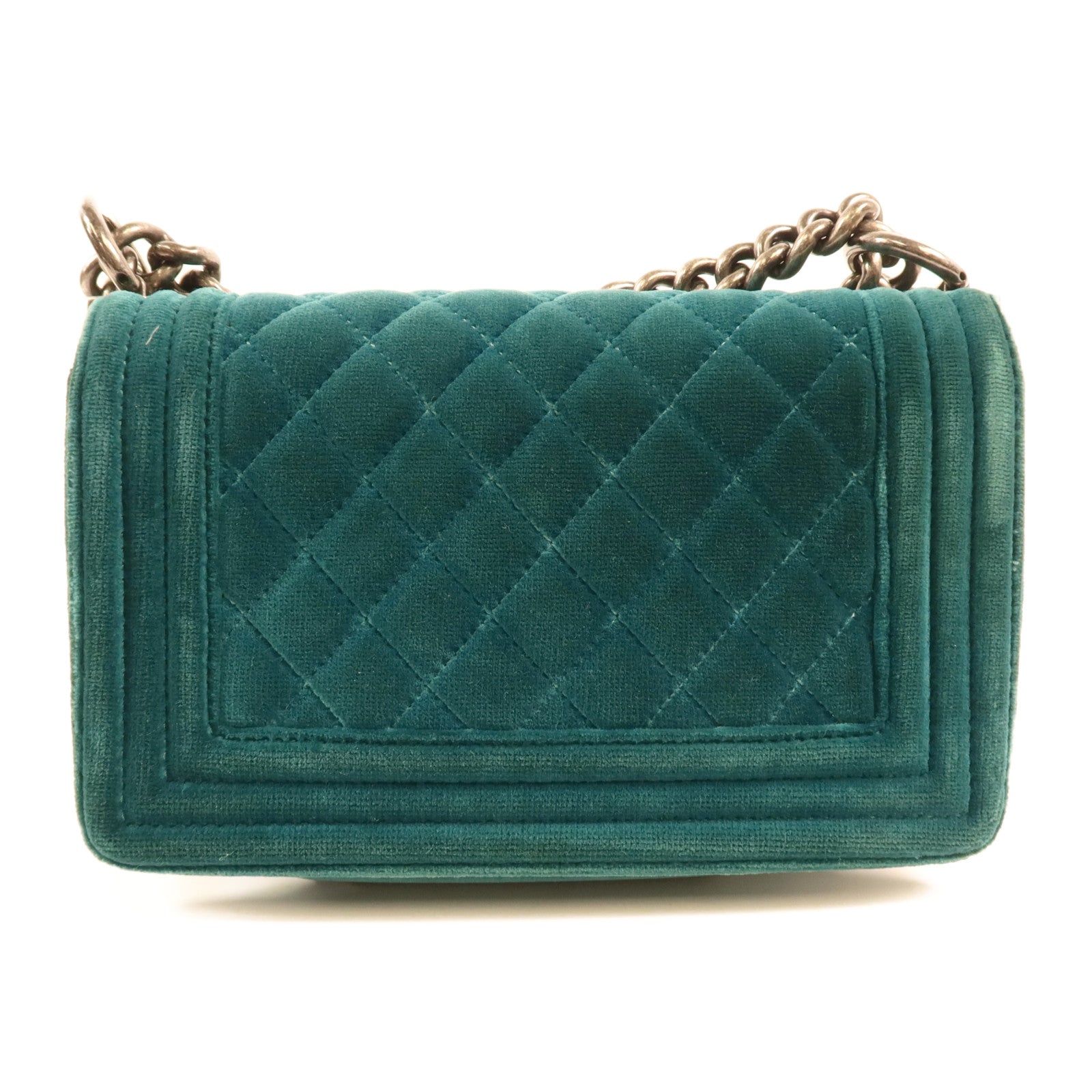 CHANEL Velvet Boy 20銀扣肩背袋