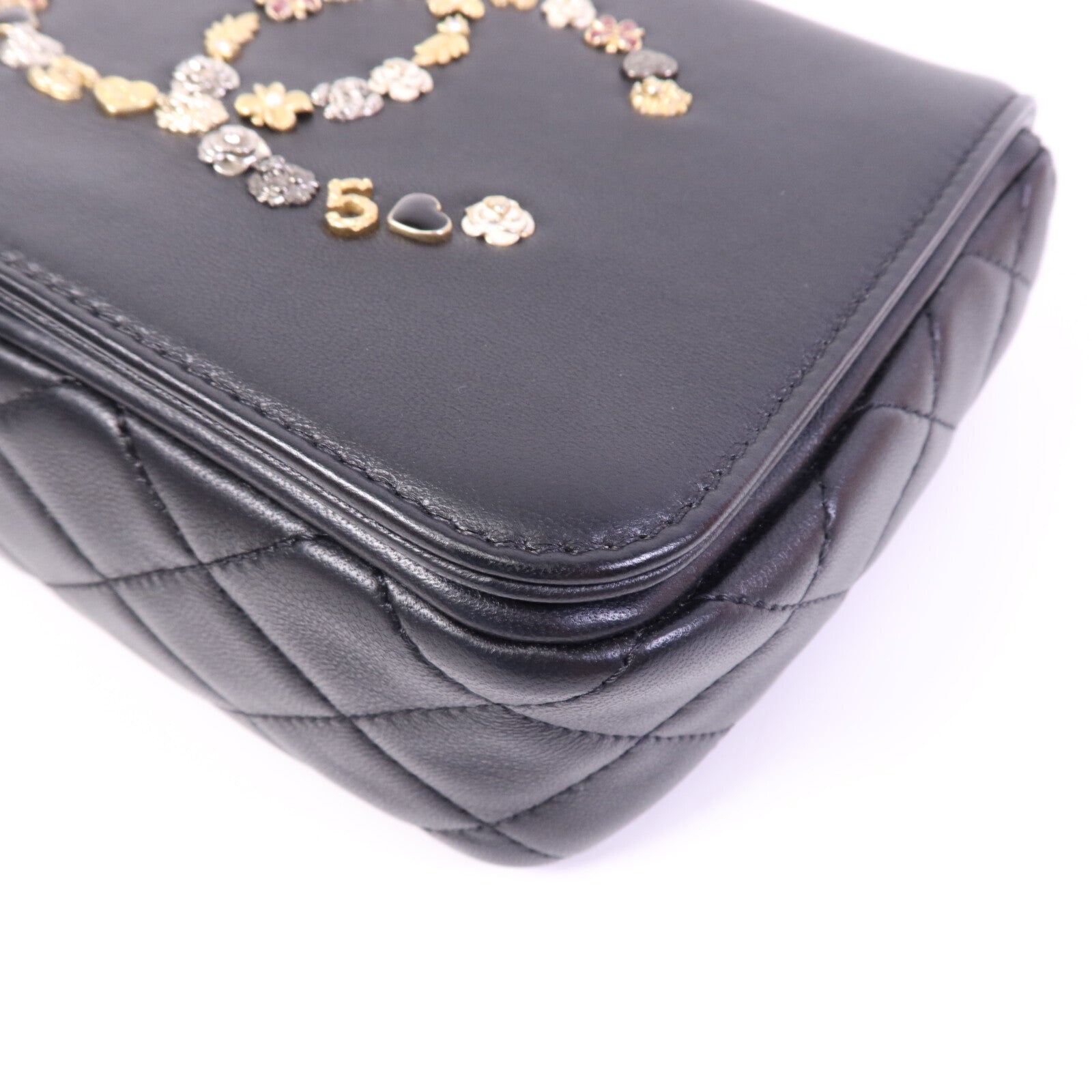 CHANEL 羊皮皮革Chain Shoulder Bag金扣鏈帶肩背袋