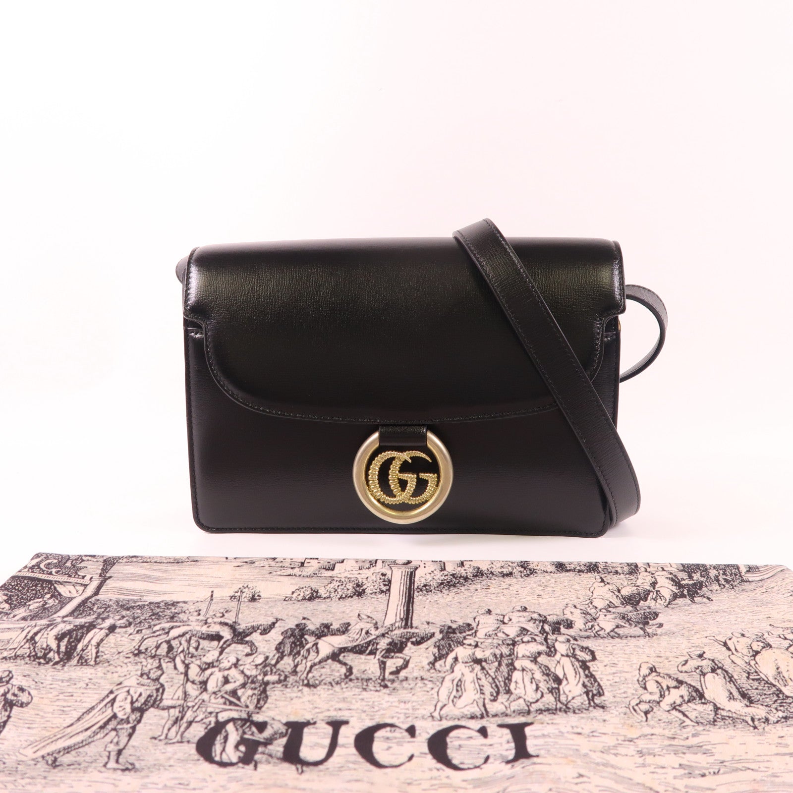 GUCCI 牛皮皮革Shoulder Bag金扣肩背袋