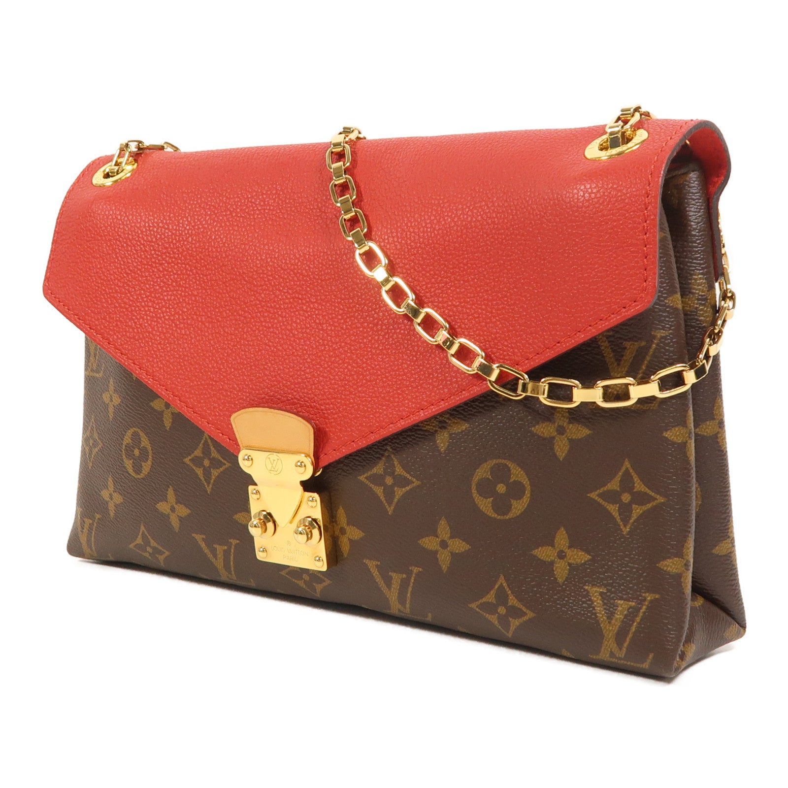 LOUIS VUITTON Monogram Pallas Chain Bag金扣鏈帶肩背袋