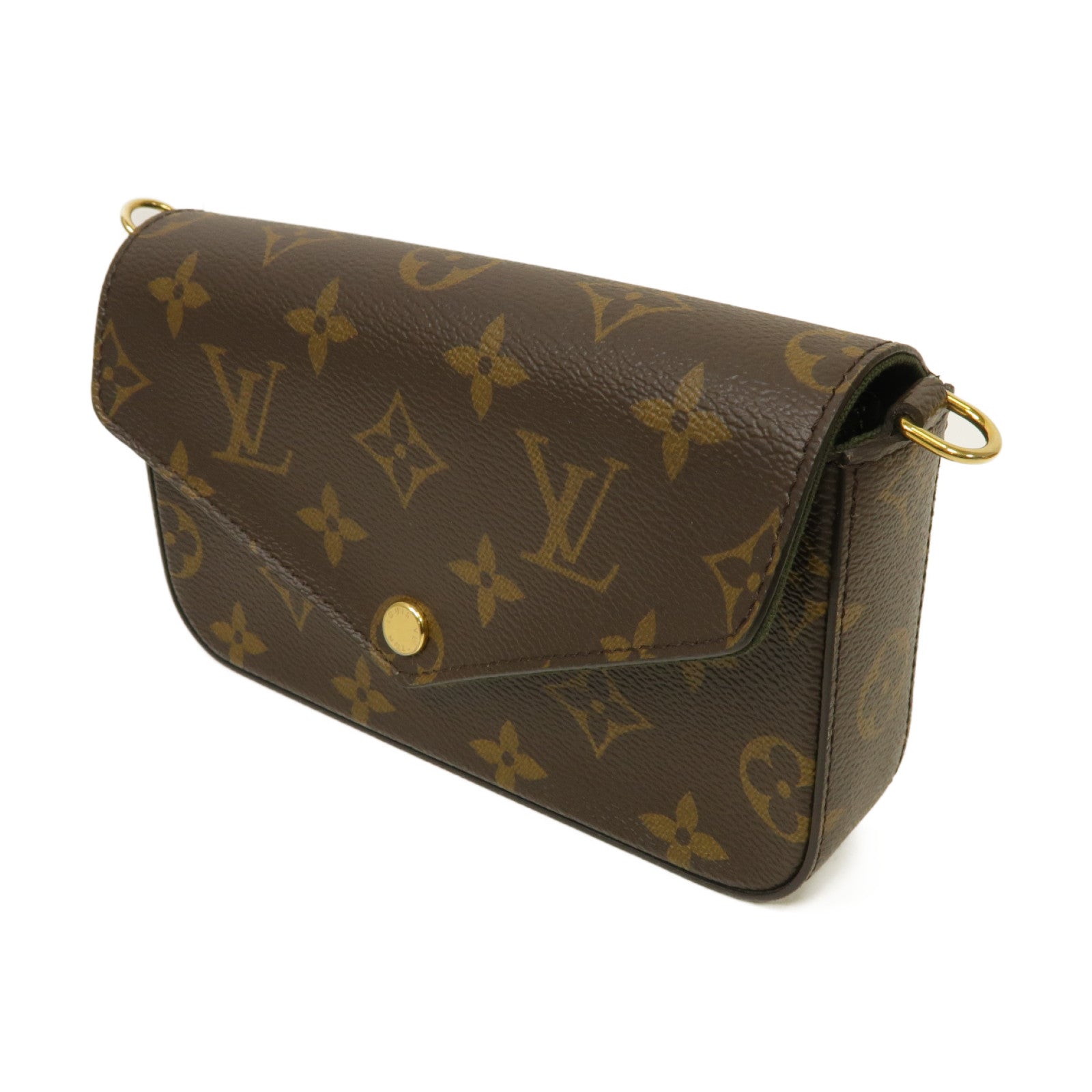 LOUIS VUITTON 【激減優惠】Monogram Felicie Strap & Go金扣肩背袋啡色