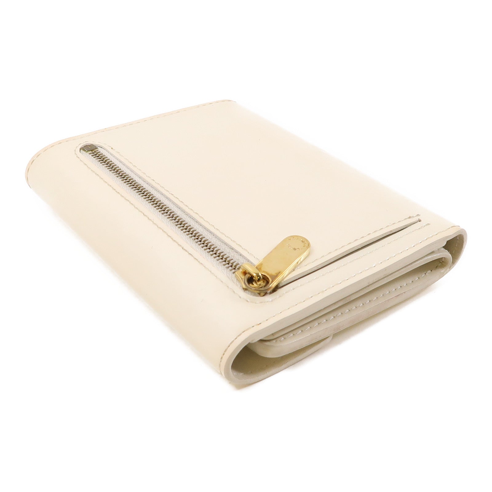 LOUIS VUITTON Vernis Wallet金扣錢包白色