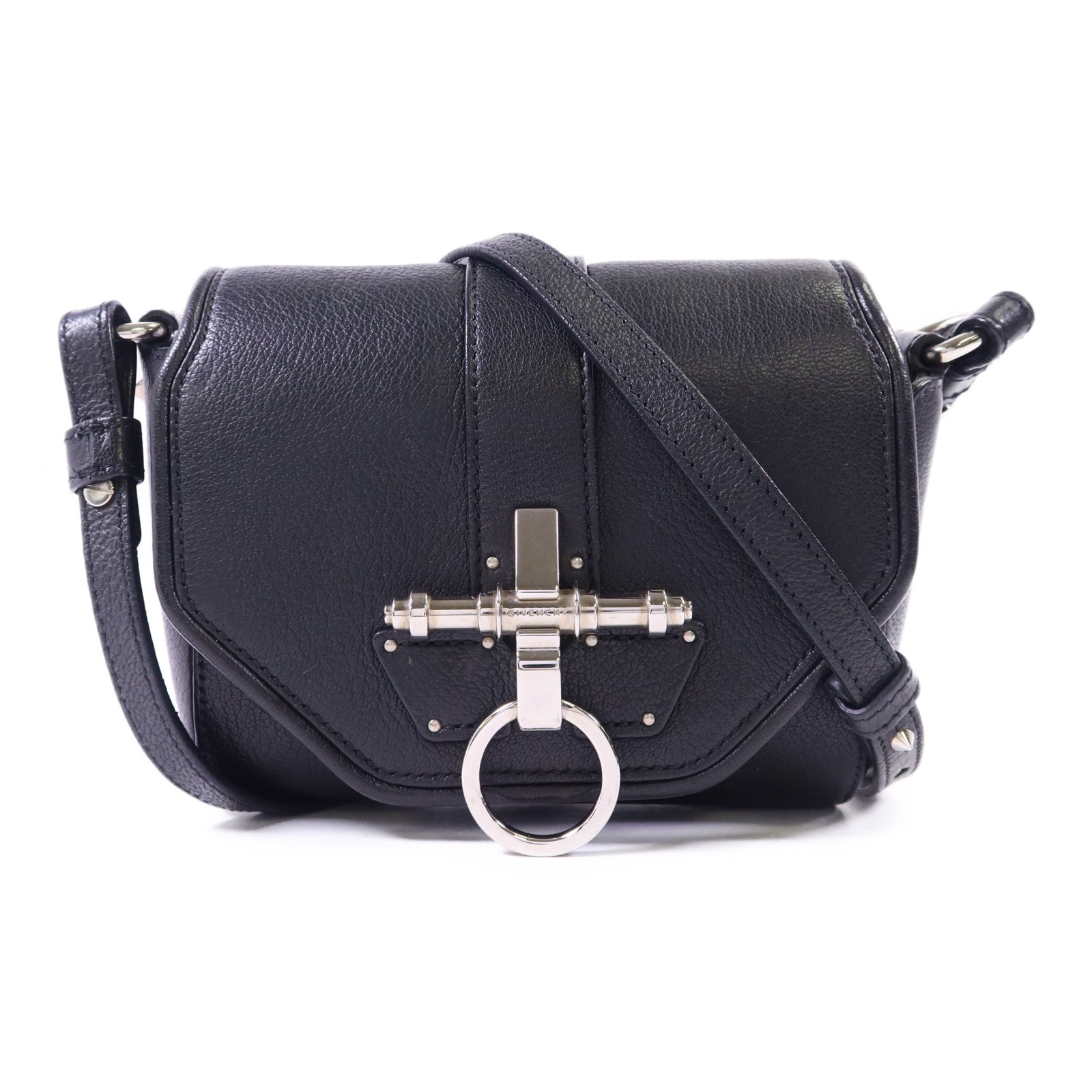 GIVENCHY 【激減優惠】羊皮皮革Obsedia Crossbody Bag銀扣肩背袋