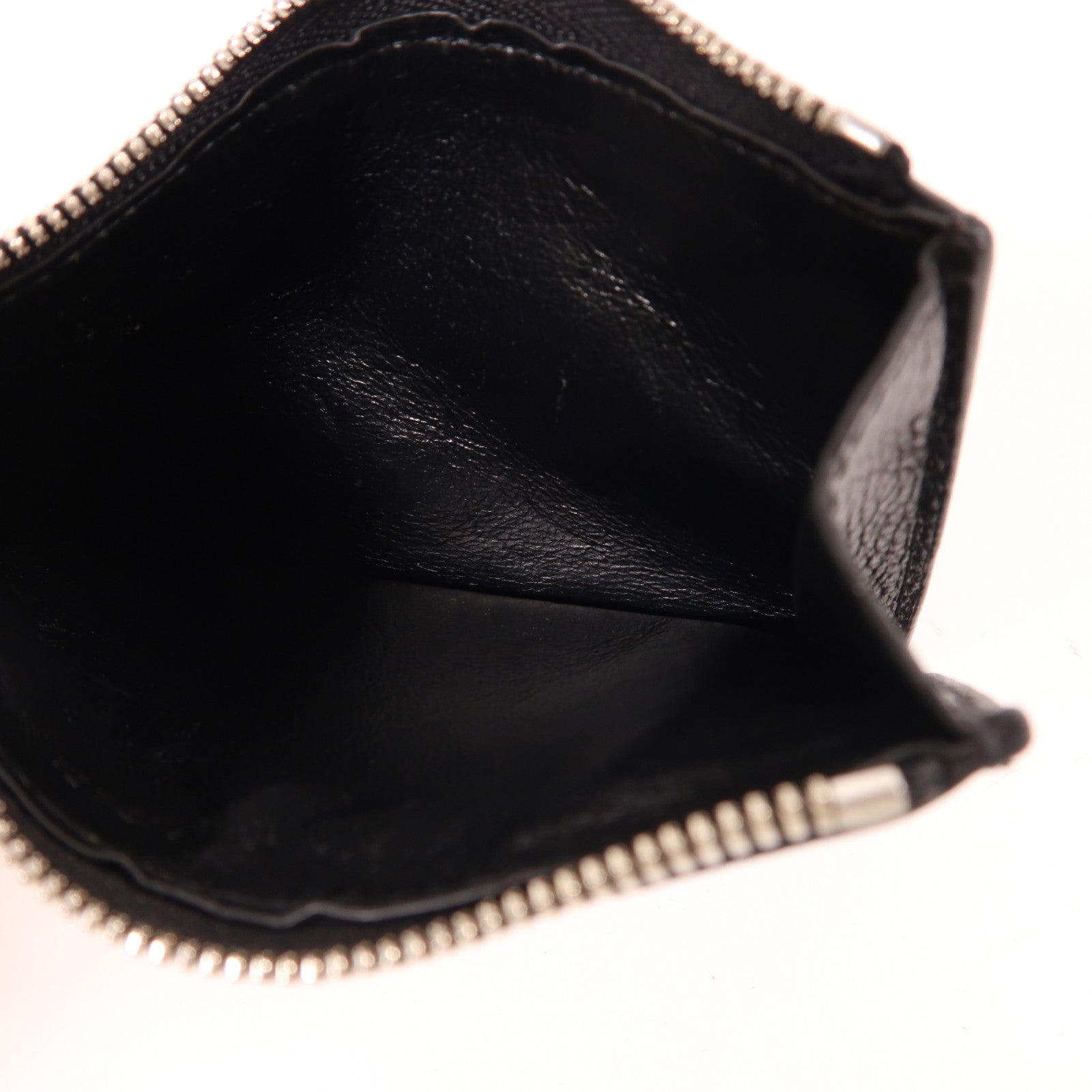 BALENCIAGA 牛皮皮革Card Case銀扣卡片套黑色
