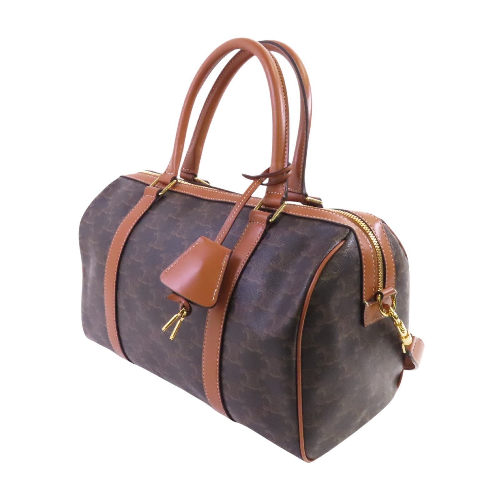 CELINE 【激減優惠】Triomphe帆布Large Boston金扣手挽肩背兩用袋
