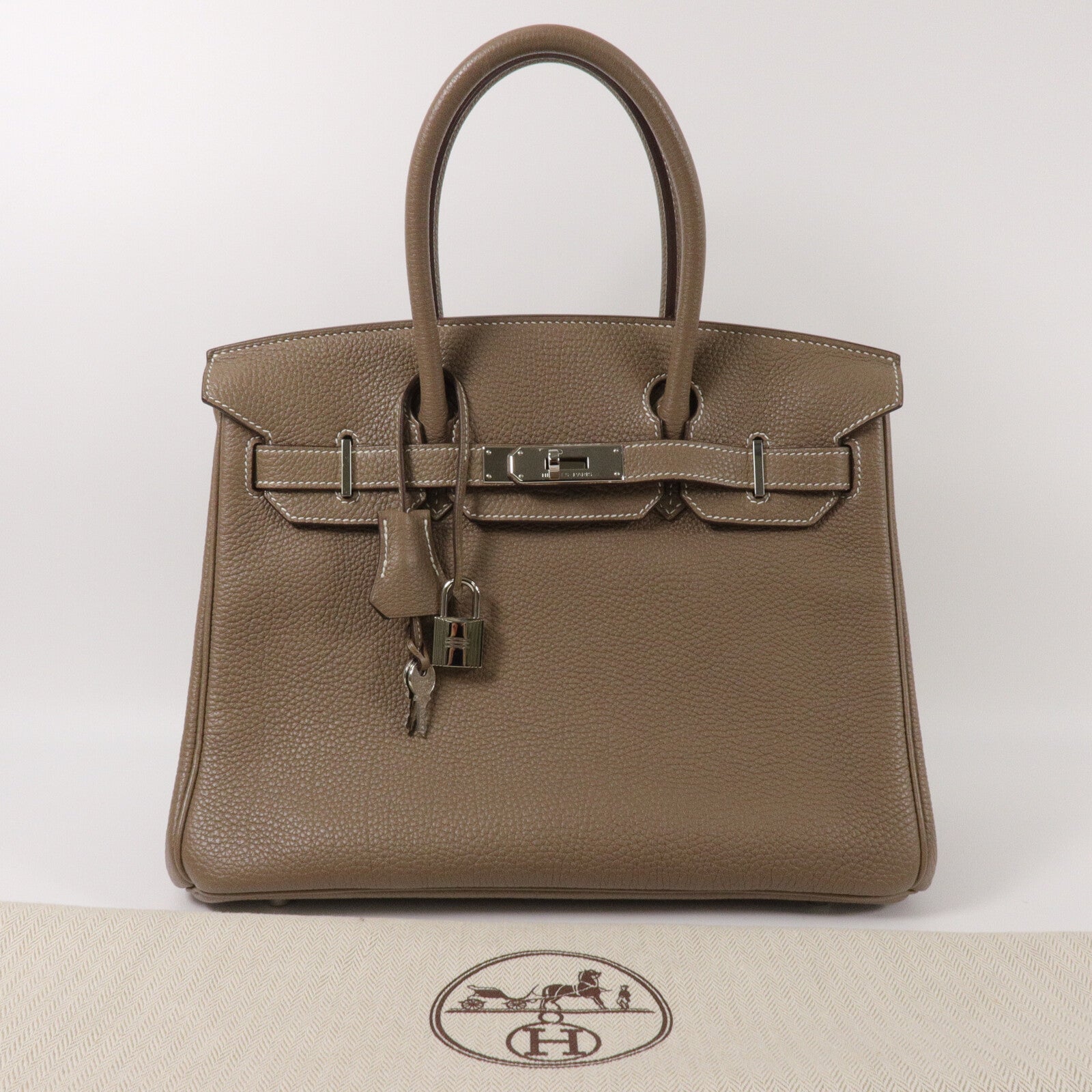 HERMES Togo皮革Birkin 30手挽袋Etoupe
