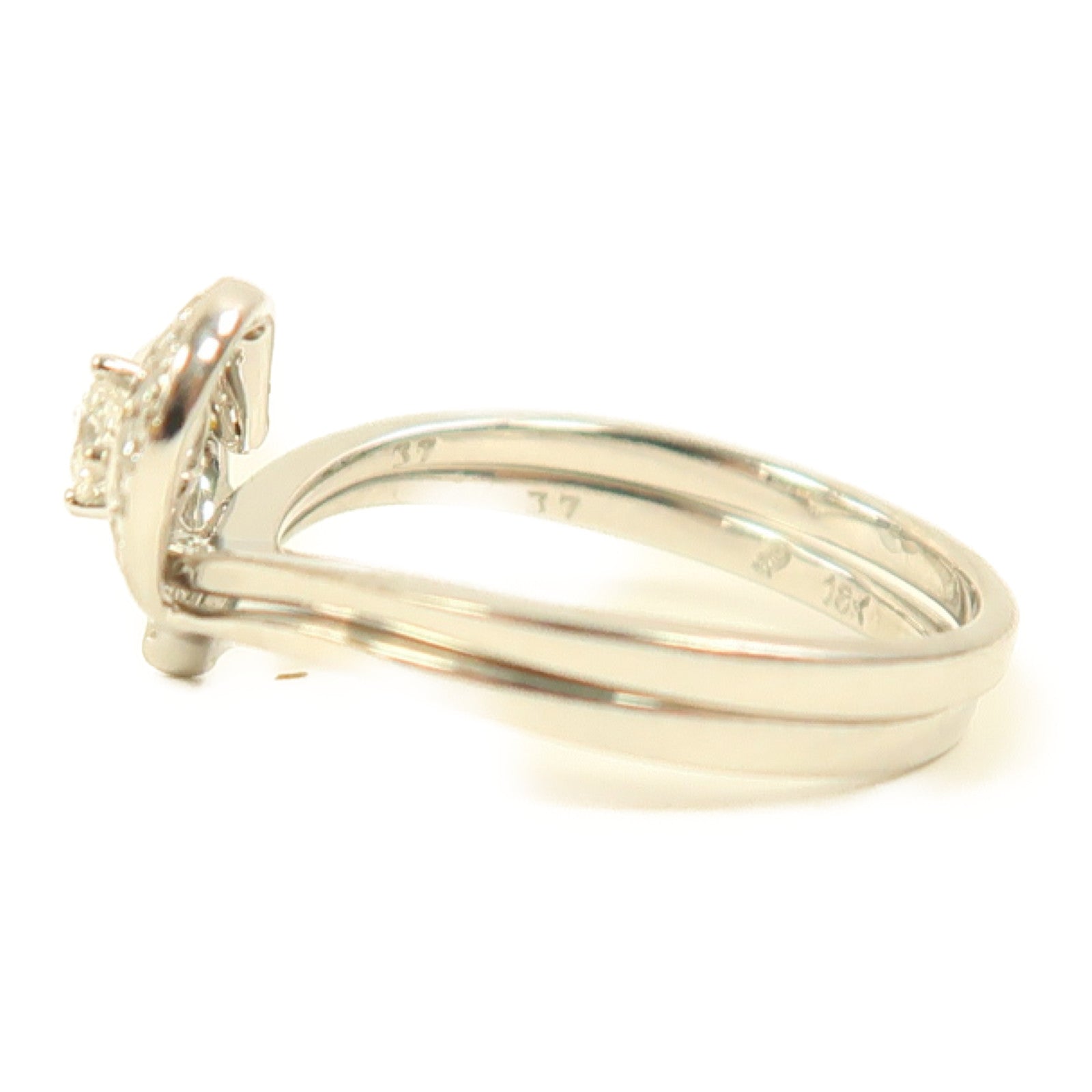 JEWELRY 【激減優惠】18K白金Diamond Ring 0.09ct/0.04ct鑽石戒指US#5