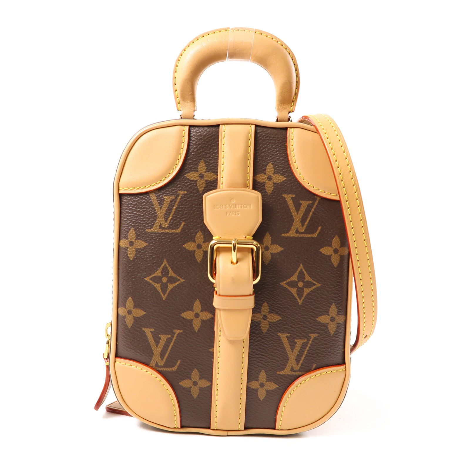 LOUIS VUITTON LV Valisette Vertical 2Way Shoulder Bag M68623 Monogram Brown