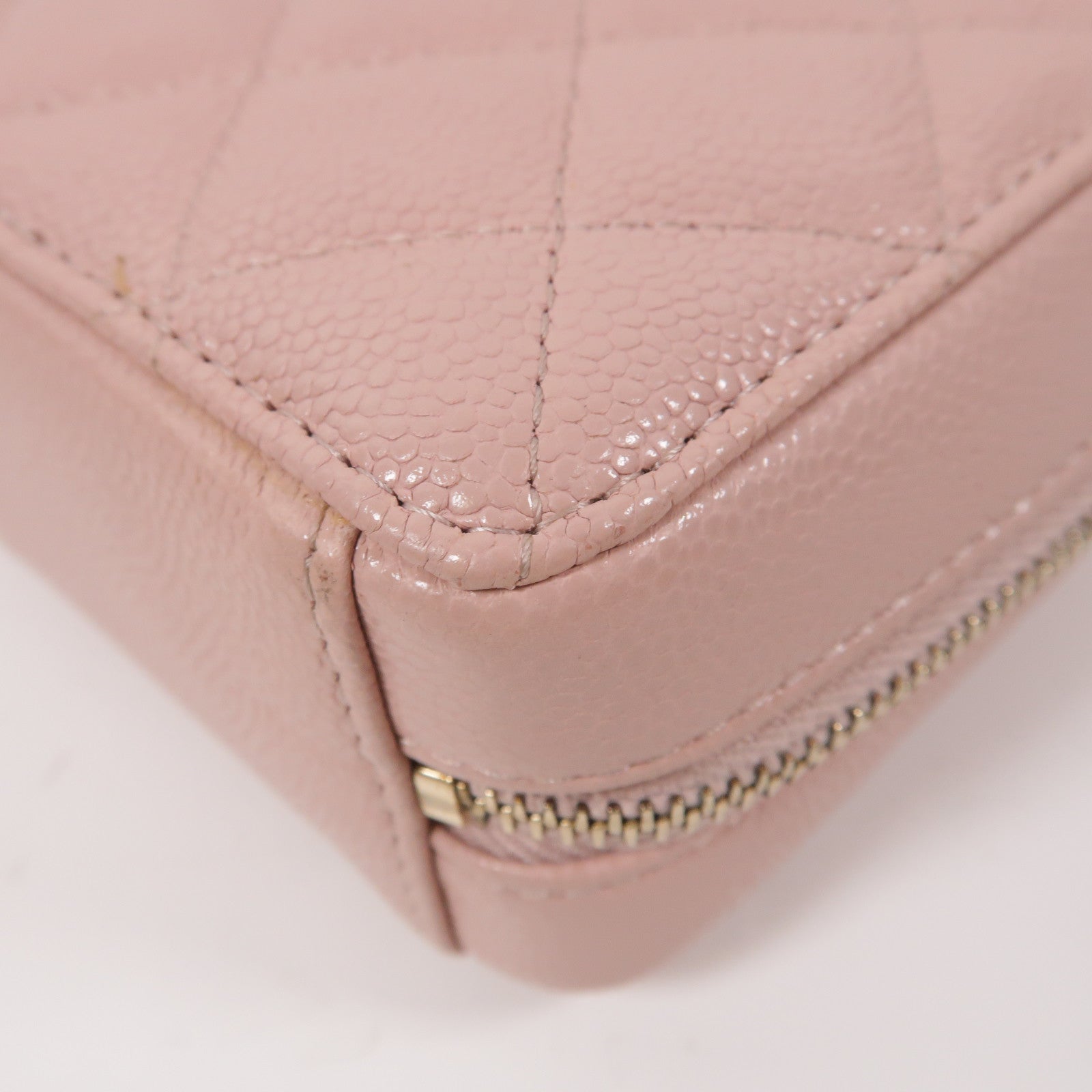 CHANEL 菱格牛皮皮革Shoulder Bag金扣鏈帶肩背袋粉紅色