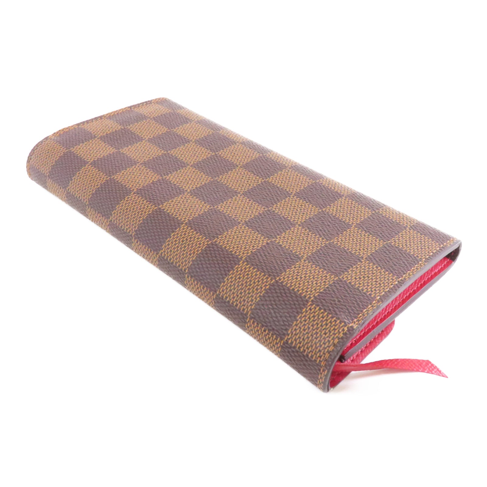 LOUIS VUITTON Damier Emilie Long Wallet金扣長錢包棕色/紅色