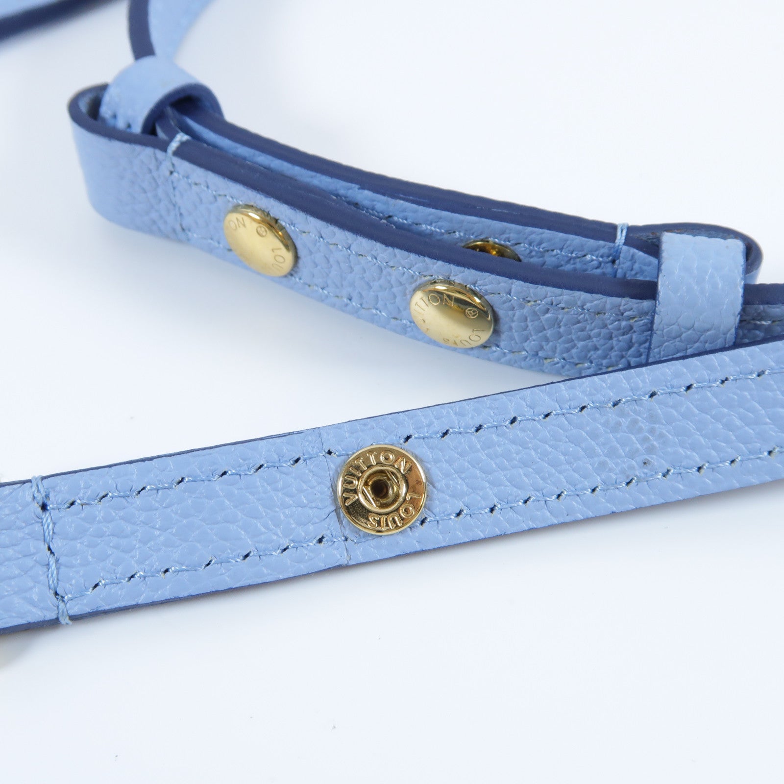 LOUIS VUITTON Monogram Empreinte NeoNoe BB金扣手挽肩背兩用袋夏日藍色