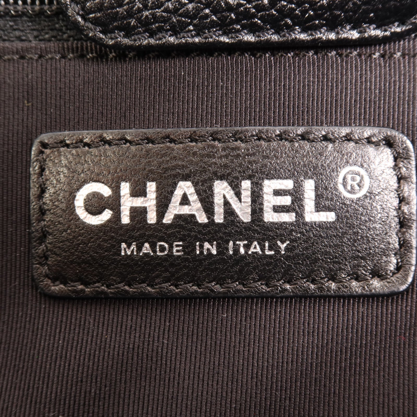 CHANEL 牛皮皮革Tote Bag銀扣手挽肩背兩用袋