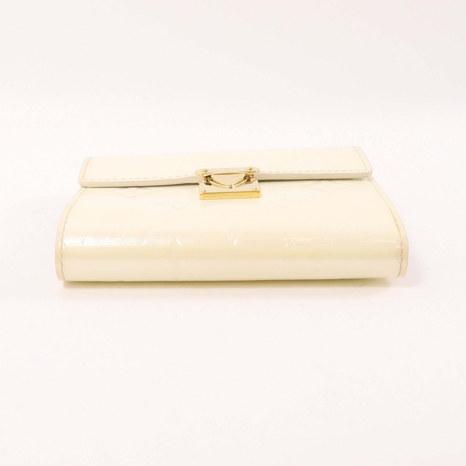 LOUIS VUITTON Vernis Wallet金扣錢包白色
