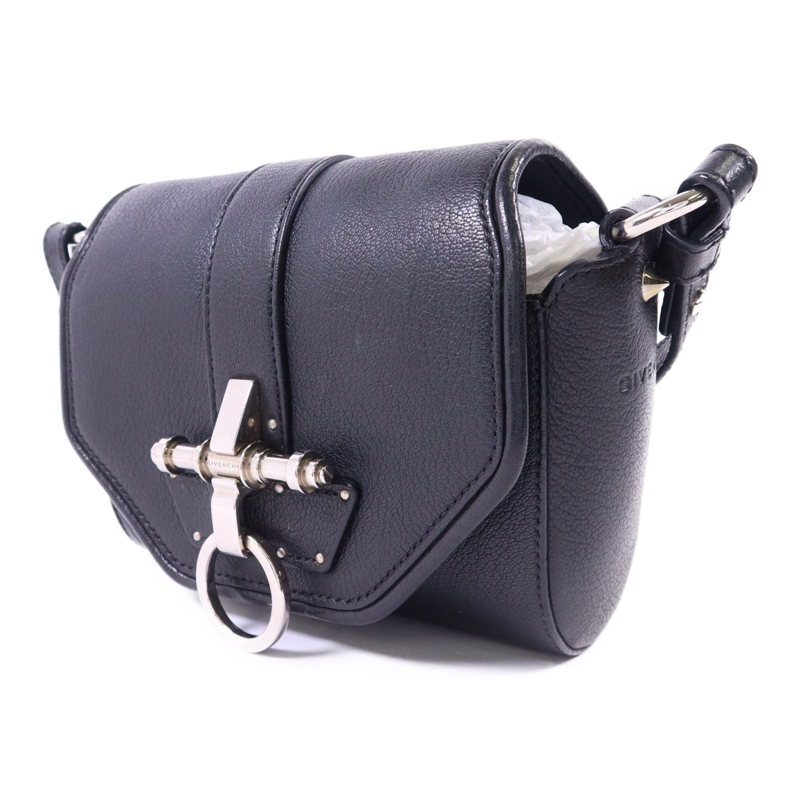 GIVENCHY 【激減優惠】羊皮皮革Obsedia Crossbody Bag銀扣肩背袋