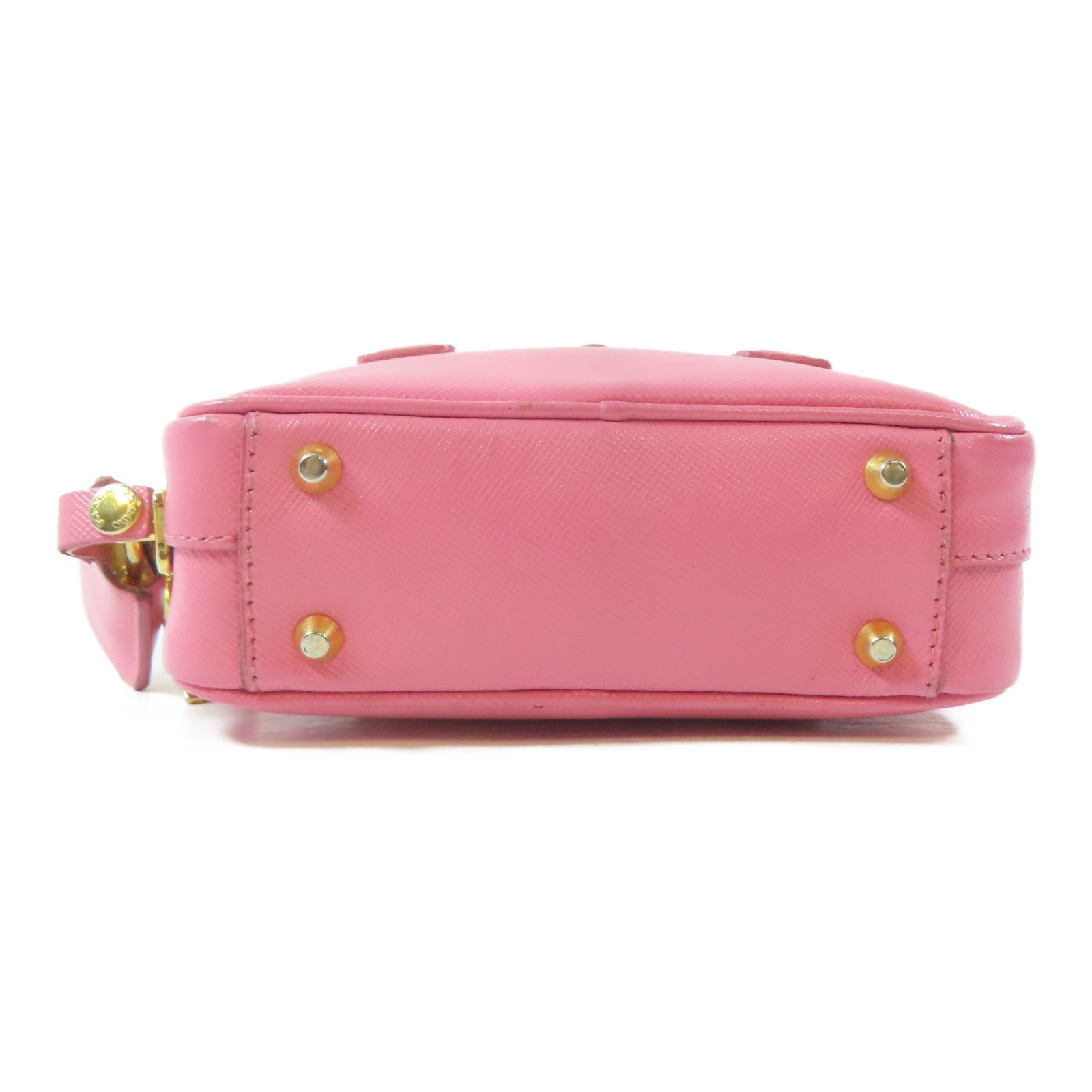PRADA 牛皮皮革Shoulder Bag金扣鏈帶肩背袋粉紅色